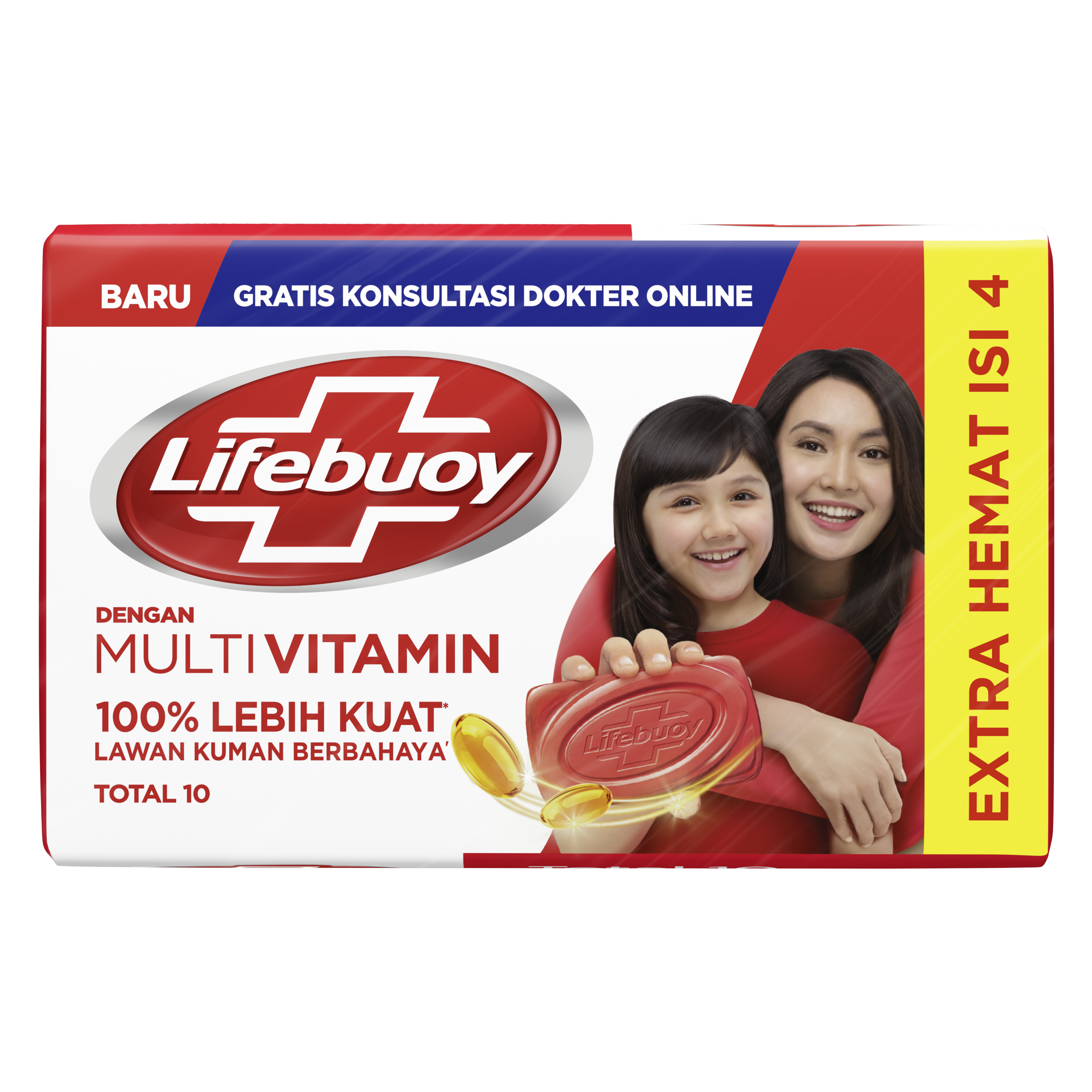 Lifebuoy  SABUN MANDI BATANG BAR SOAP ANTIBAKTERI TOTAL 10 ACTIV SILVER+ FORMULA 60G packshot