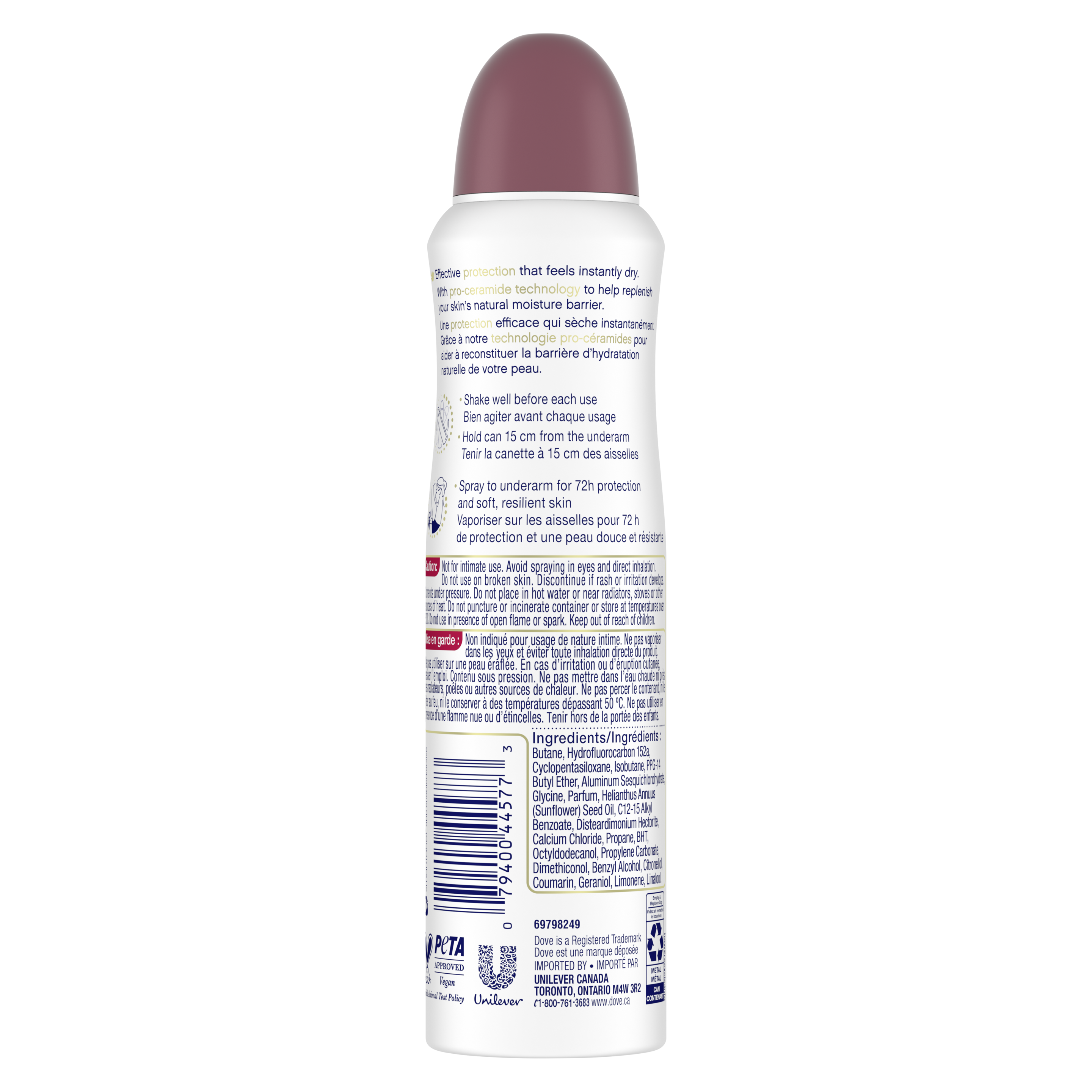 Advanced Care Dry Spray Antiperspirant Revive 17g Back