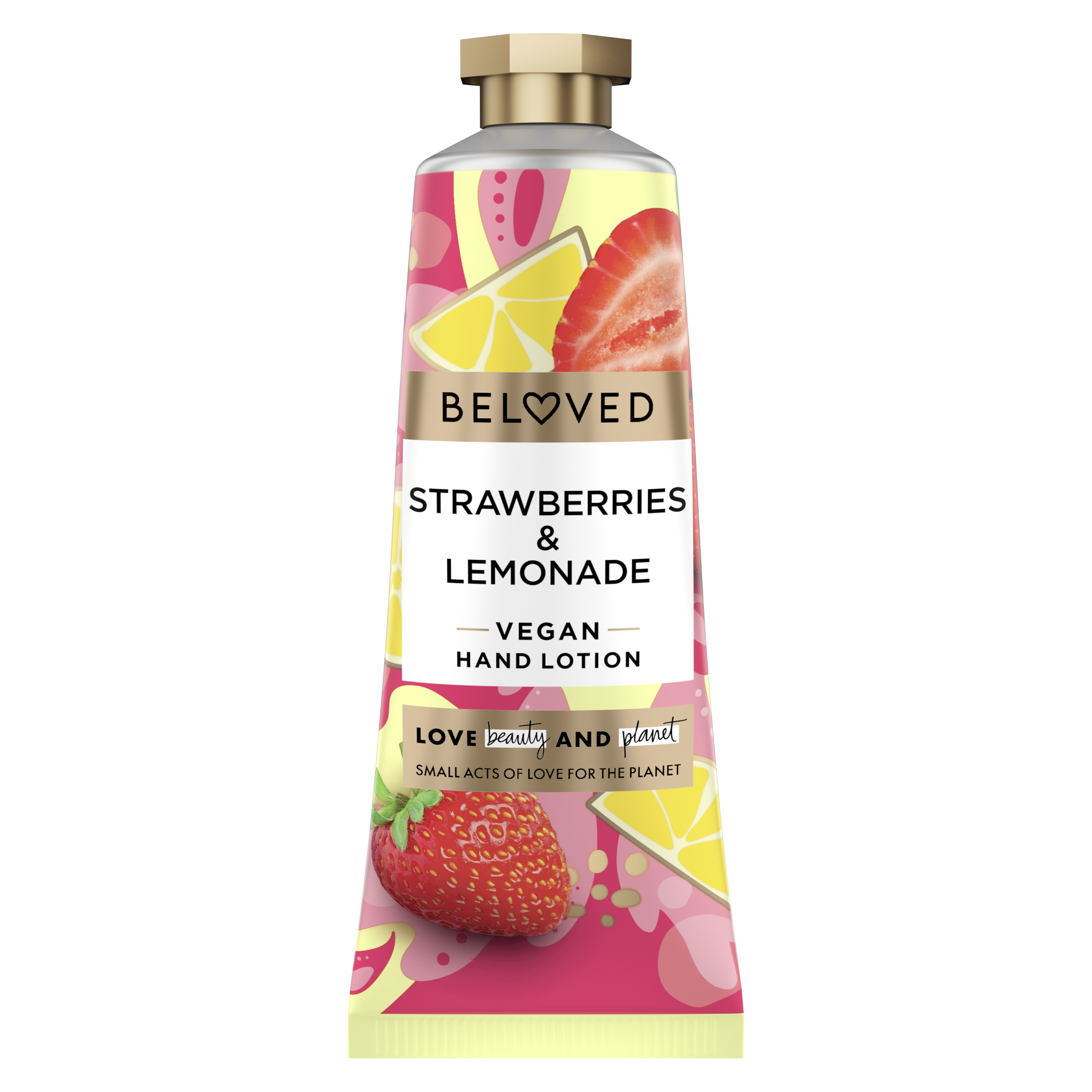 Front of hand lotion Beloved Strawberries & Lemonade Hand Lotion