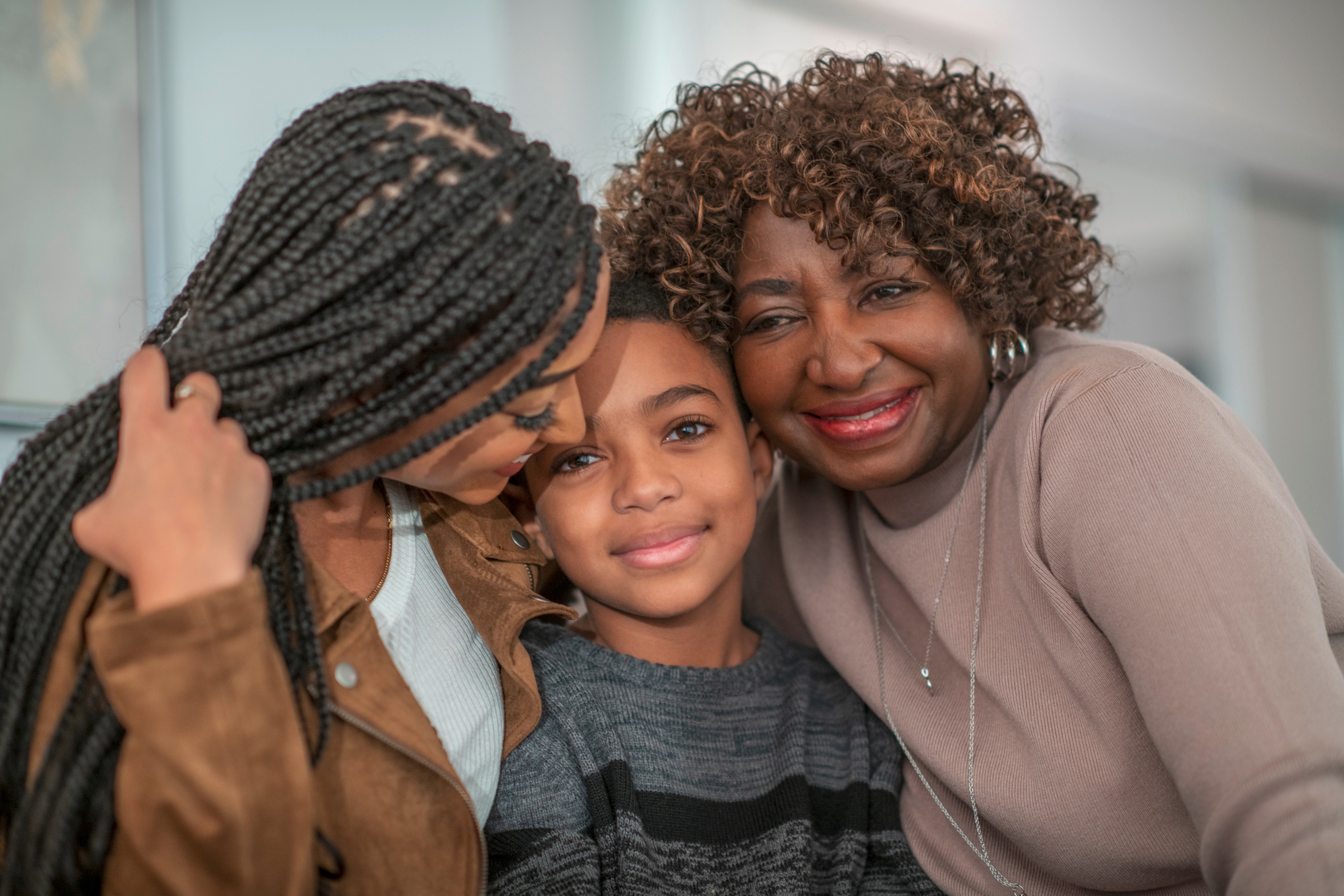 Smiling Black family