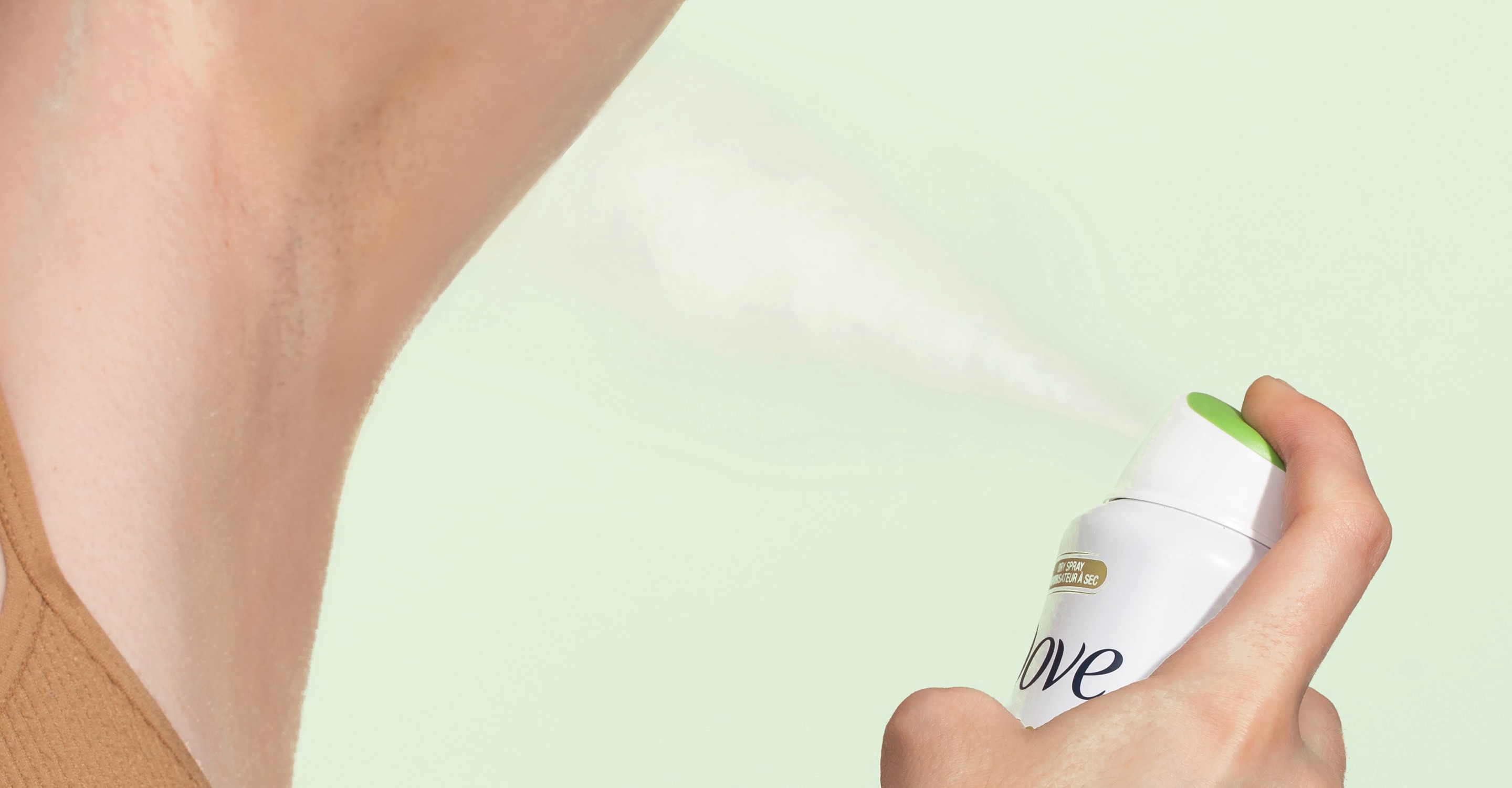 Image of Dove 0% deodorant in use