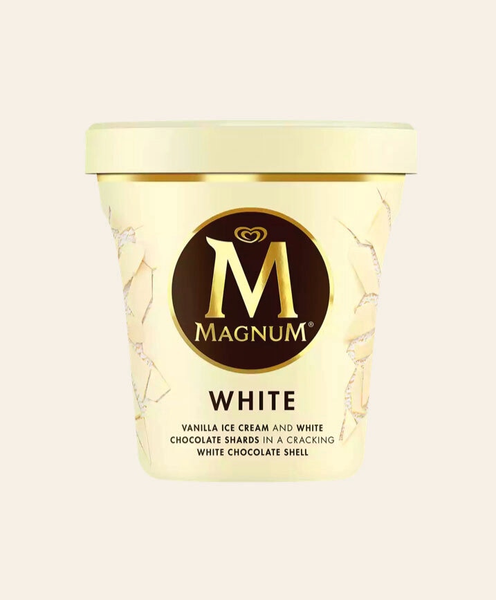 Magnum white ice cream image   Text