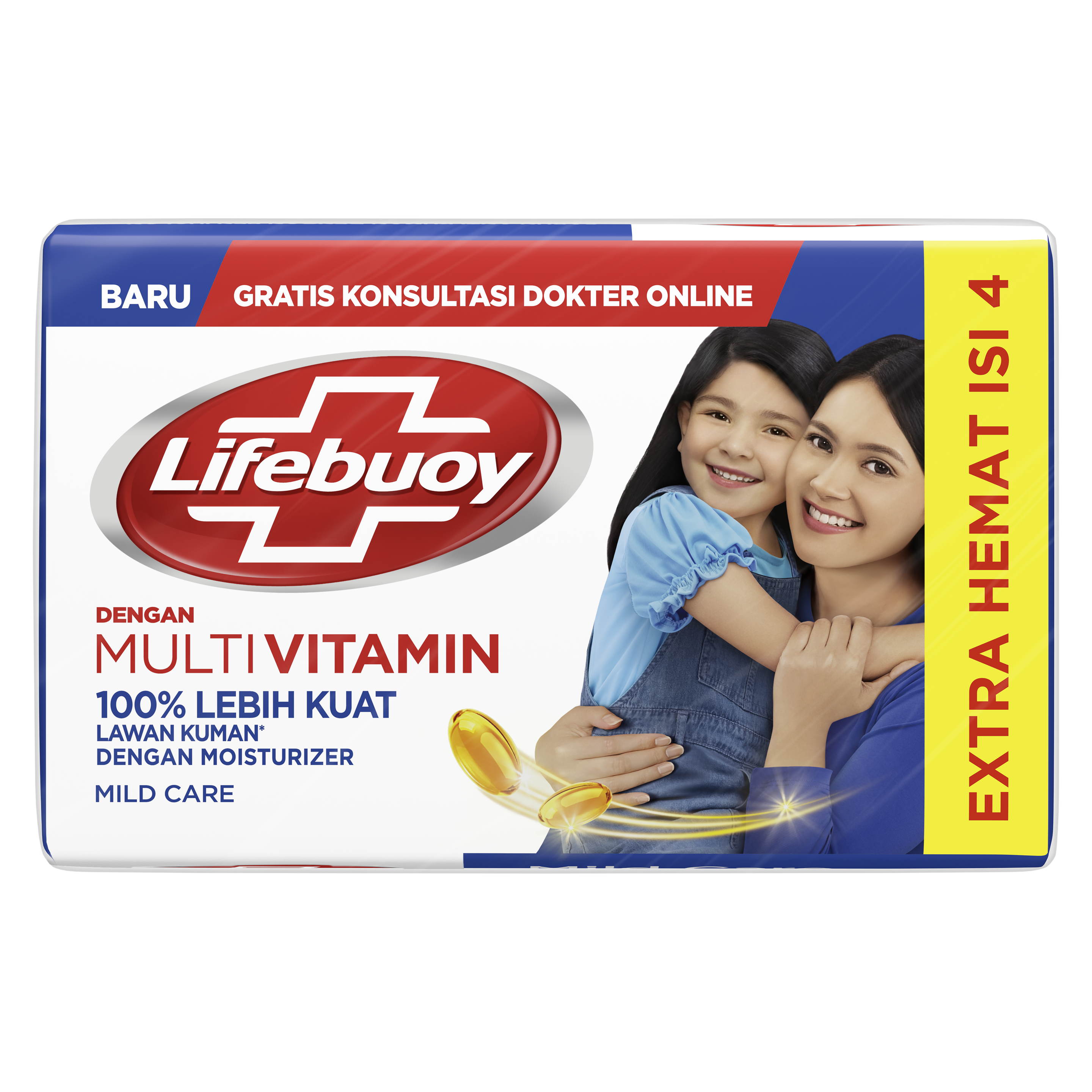 Lifebuoy  SABUN MANDI BATANG BAR SOAP ANTIBAKTERI MILD CARE ACTIV SILVER+ FORMULA 60G packshot