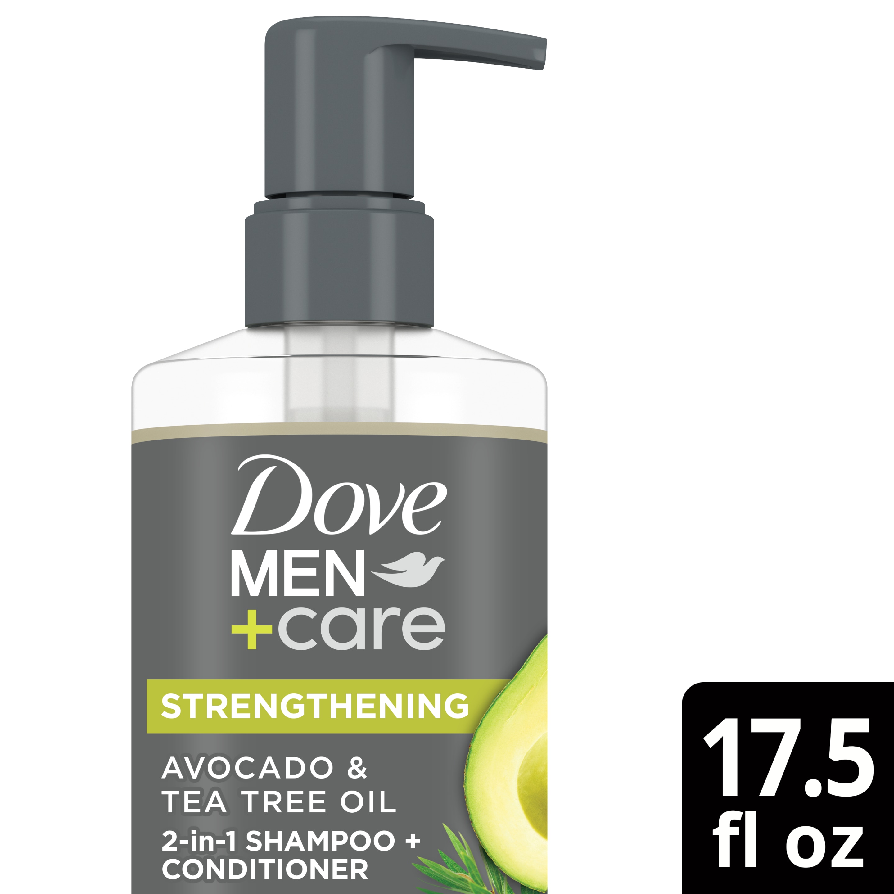 Dove Men+Care Strengthening 2in1 Shampoo + Conditioner 17.5 oz FOP