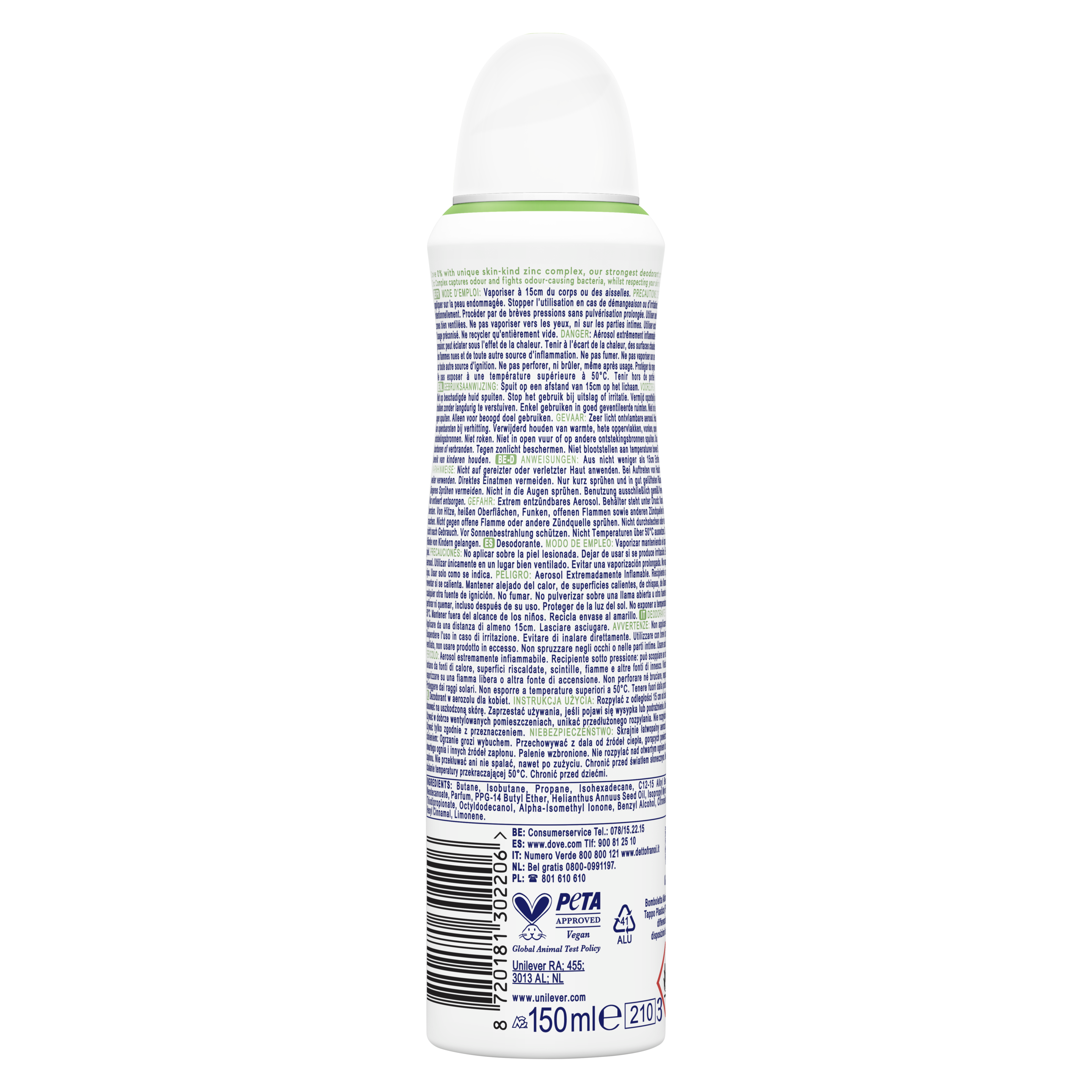 Desodorante Aerosol 0% Aluminio Pepino
