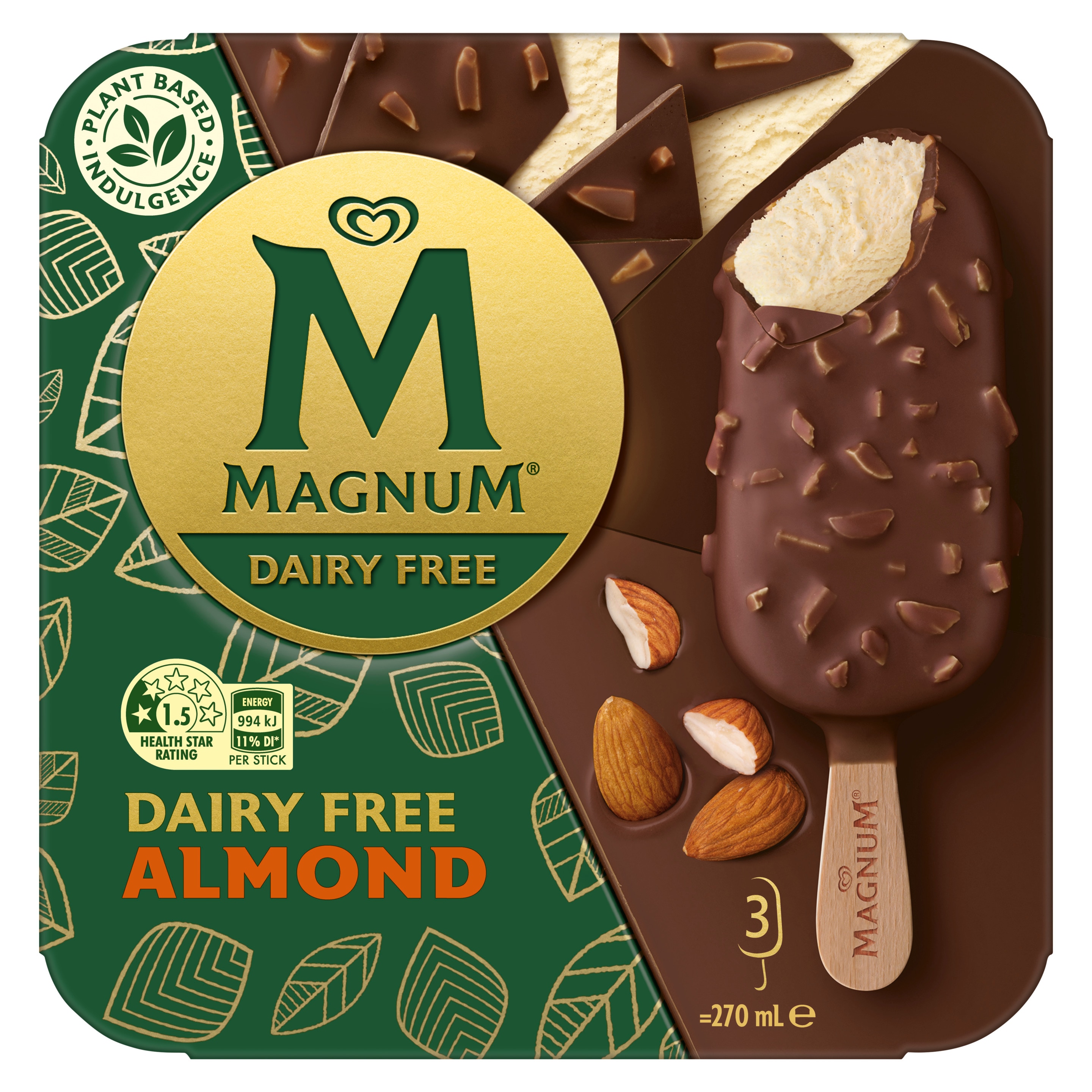 Magnum Dairy Free Almond Multipack x 3