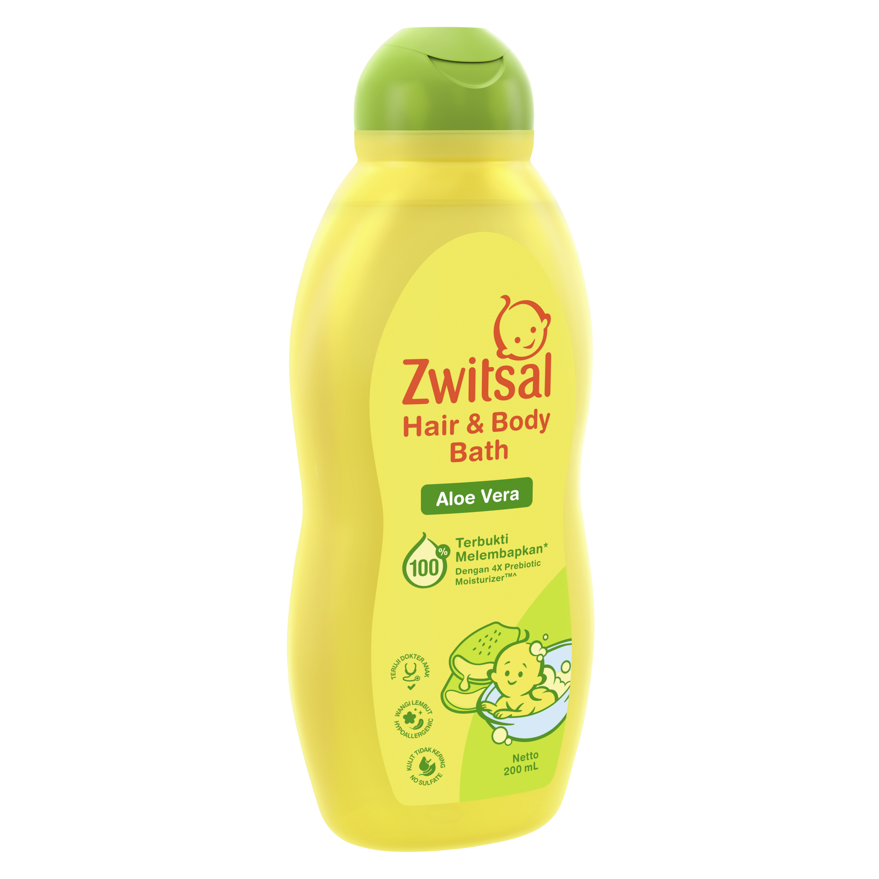 Zwitsal Baby Hair & Body Bath 2in1 Aloe Vera 400mL