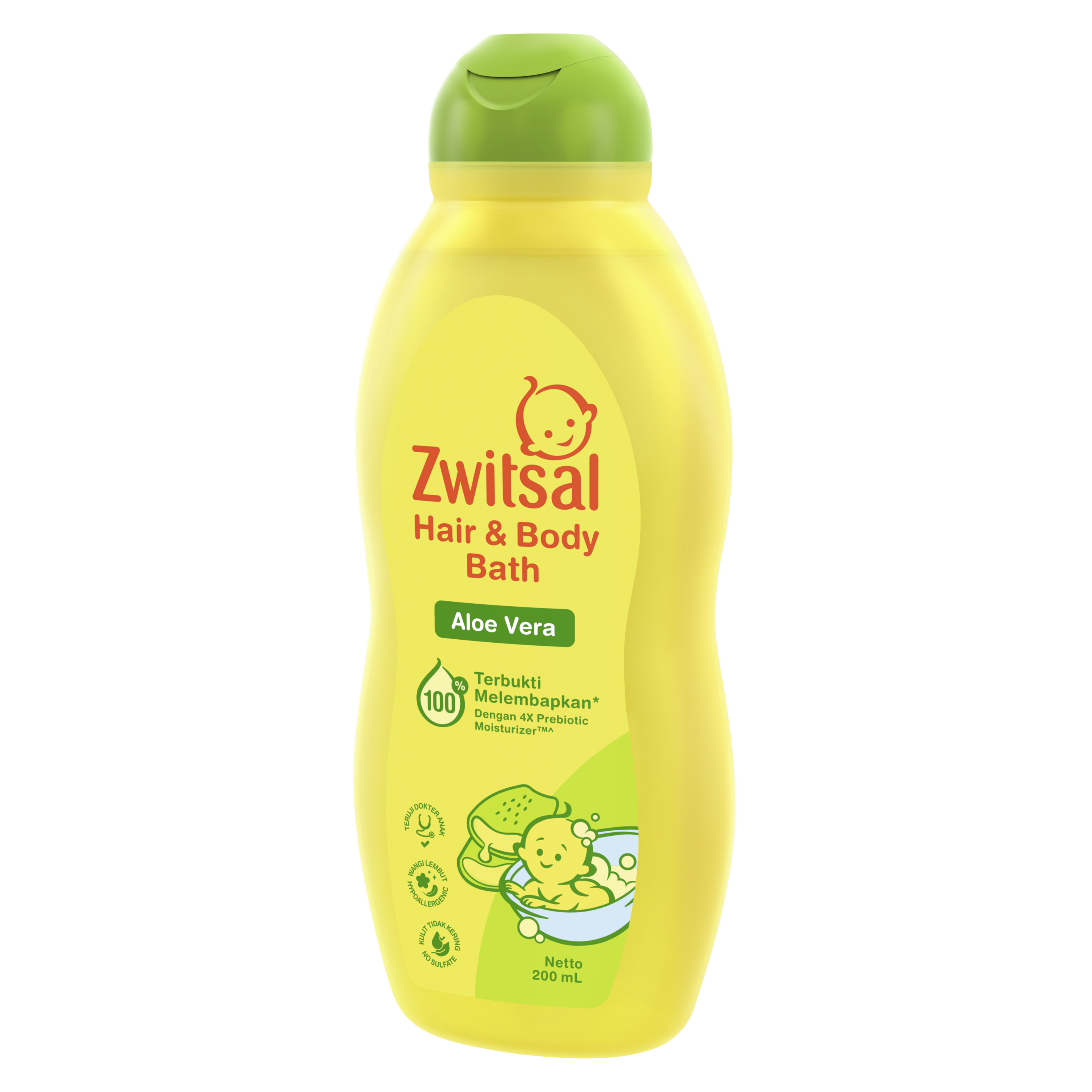 Zwitsal Baby Hair & Body Bath 2in1 Aloe Vera 400mL