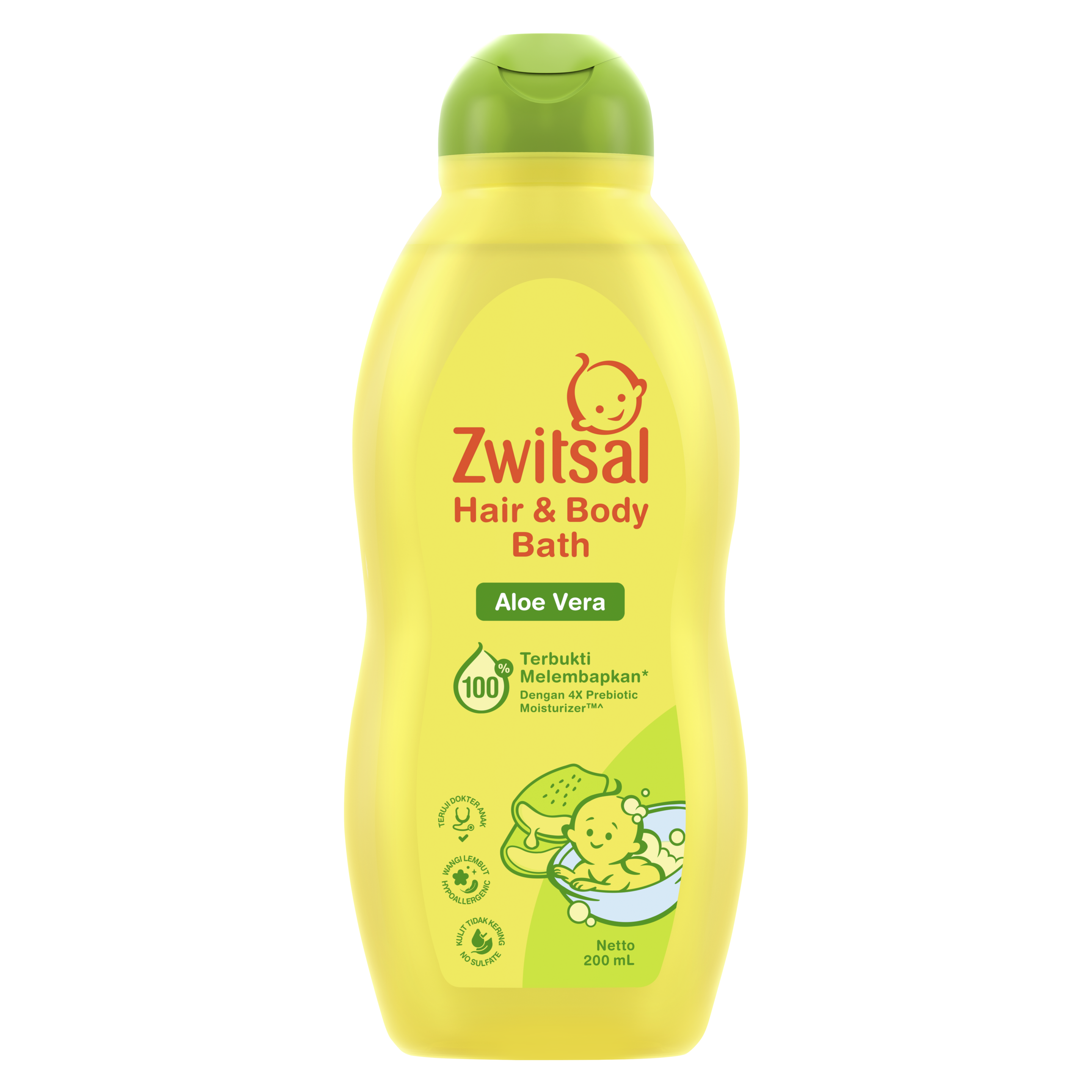 Zwitsal Baby Hair & Body Bath 2in1 Aloe Vera 400mL
