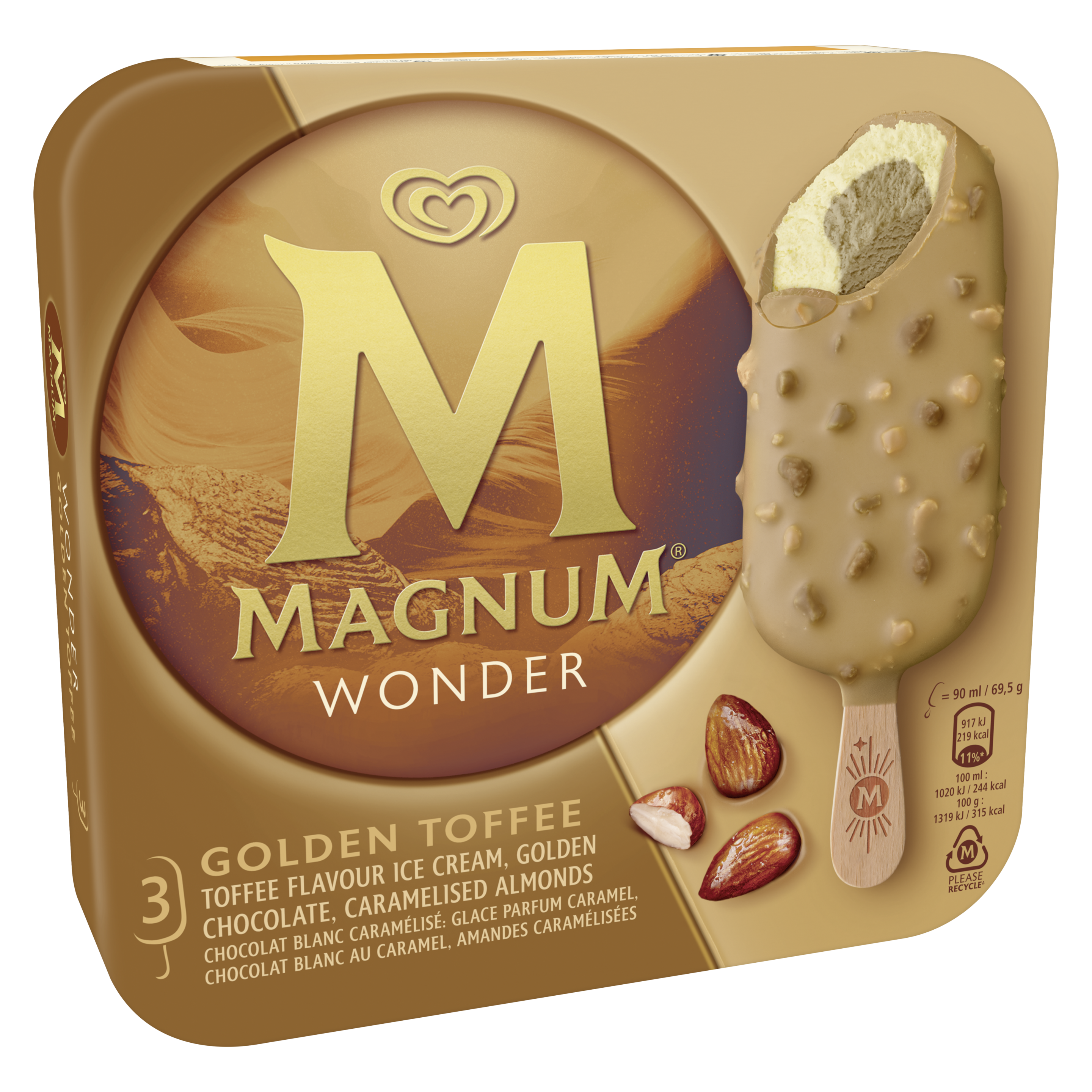 Magnum  Helado  WONDER Toffee y Dátil 90 ML x4