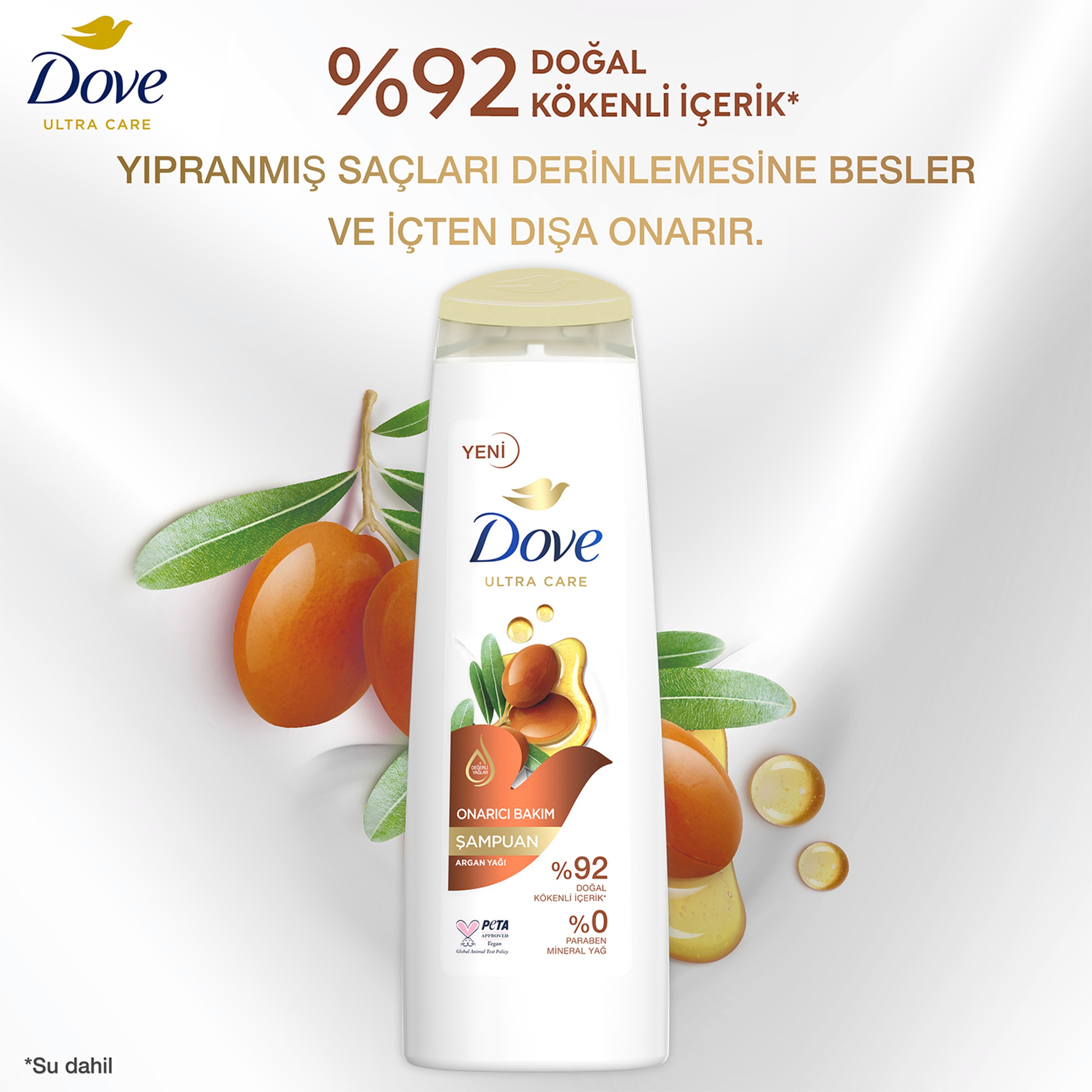 DOVE  Saç Bakım Şampuanı  Argan Yağı Onarıcı Bakım 400 ml