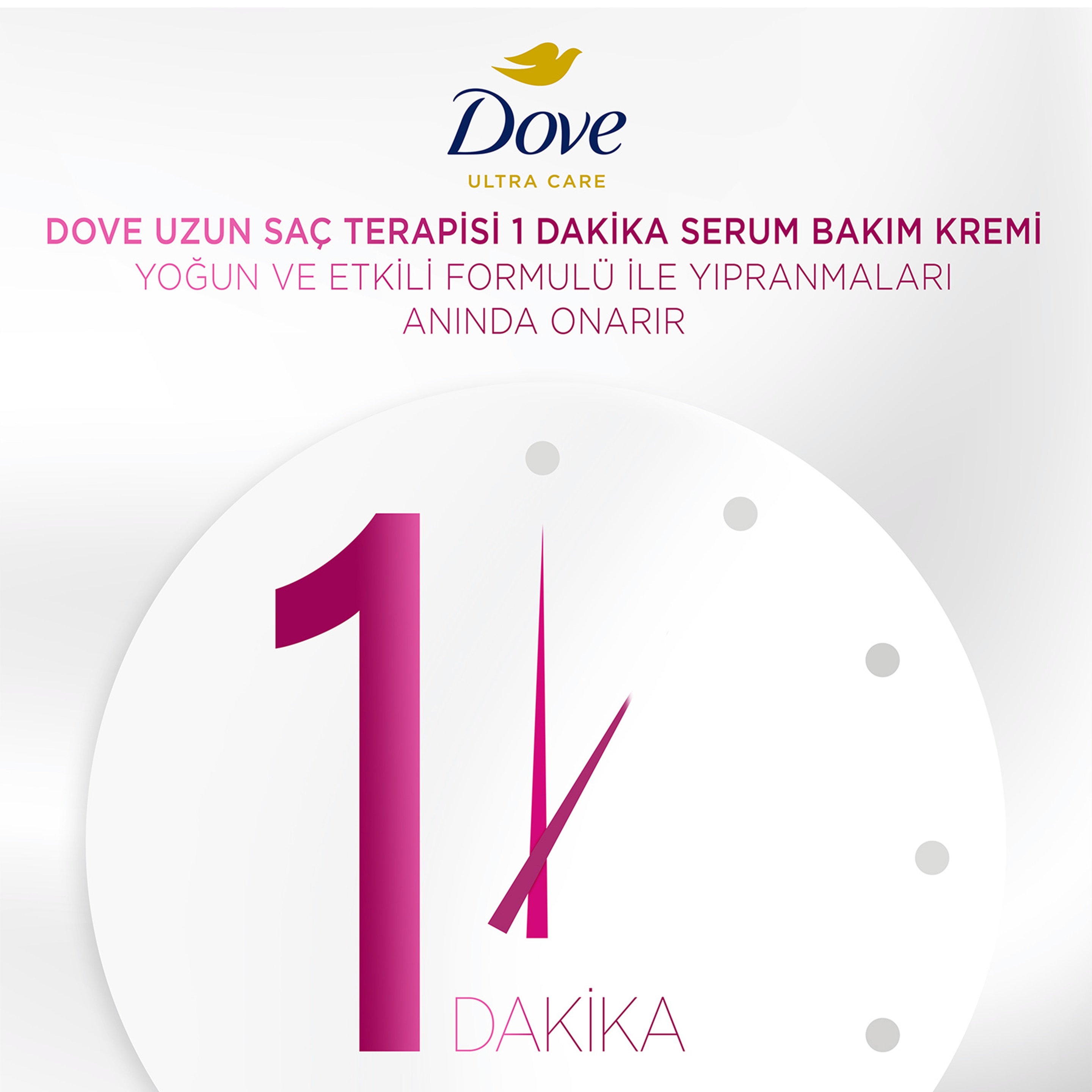 DOVE 1 Minute Serum Saç Bakım Kremi  Uzun Saç Terapisi  170 ml