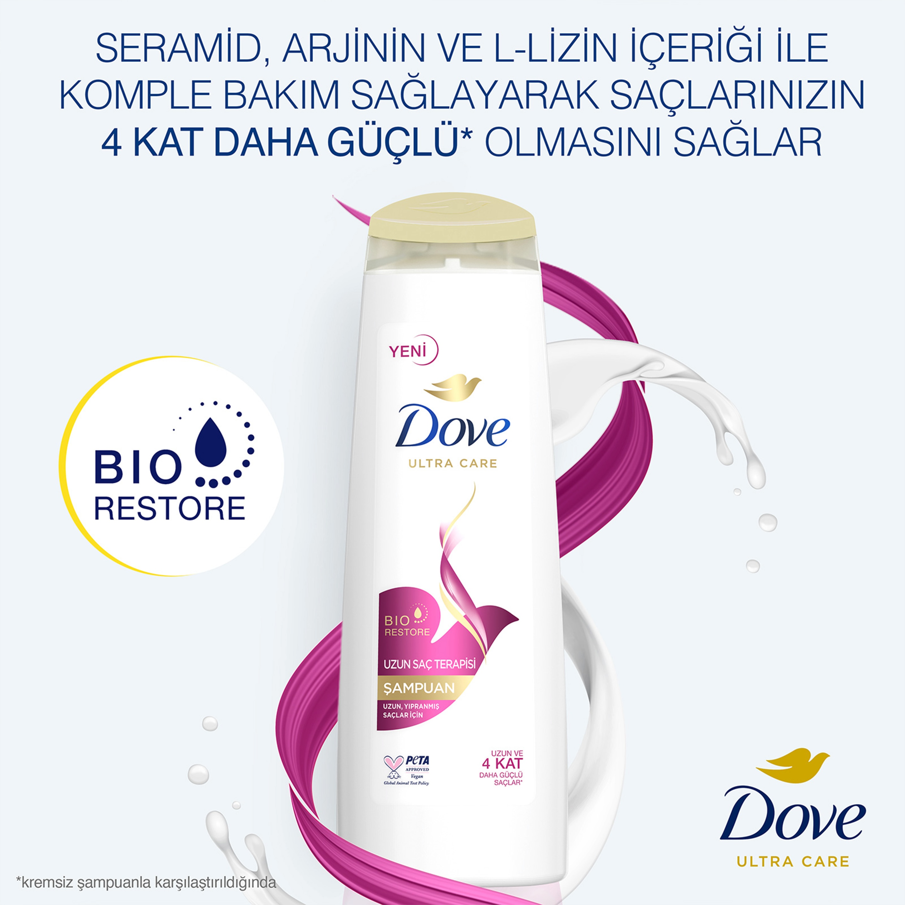 Dove  Saç Bakım Şampuanı  Uzun Saç Terapisi Uzun Yıpranmış Saçlar İçin 400 ml