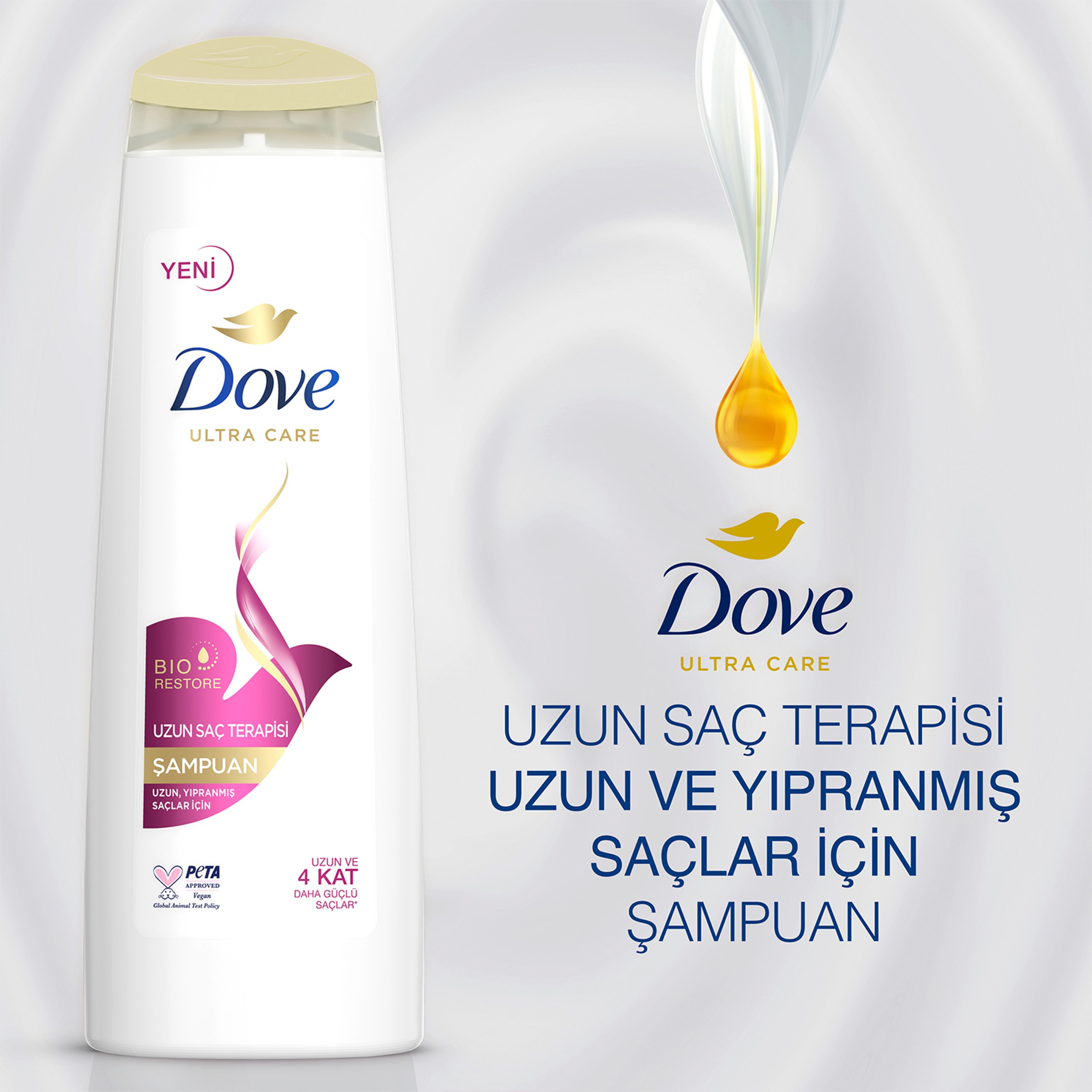 Dove  Saç Bakım Şampuanı  Uzun Saç Terapisi Uzun Yıpranmış Saçlar İçin 400 ml
