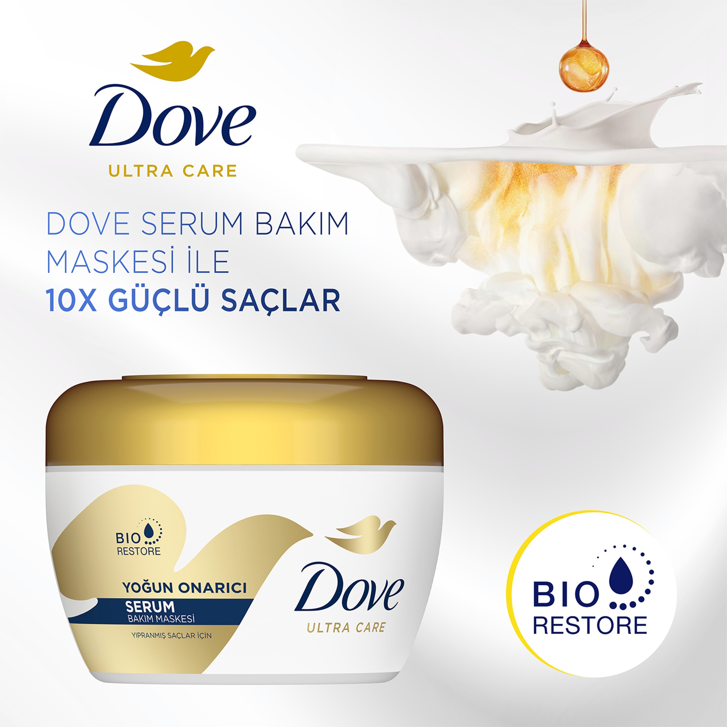 DOVE 1 Minute Serum Saç Bakım Maskesi  Yoğun Onarıcı  160 ml
