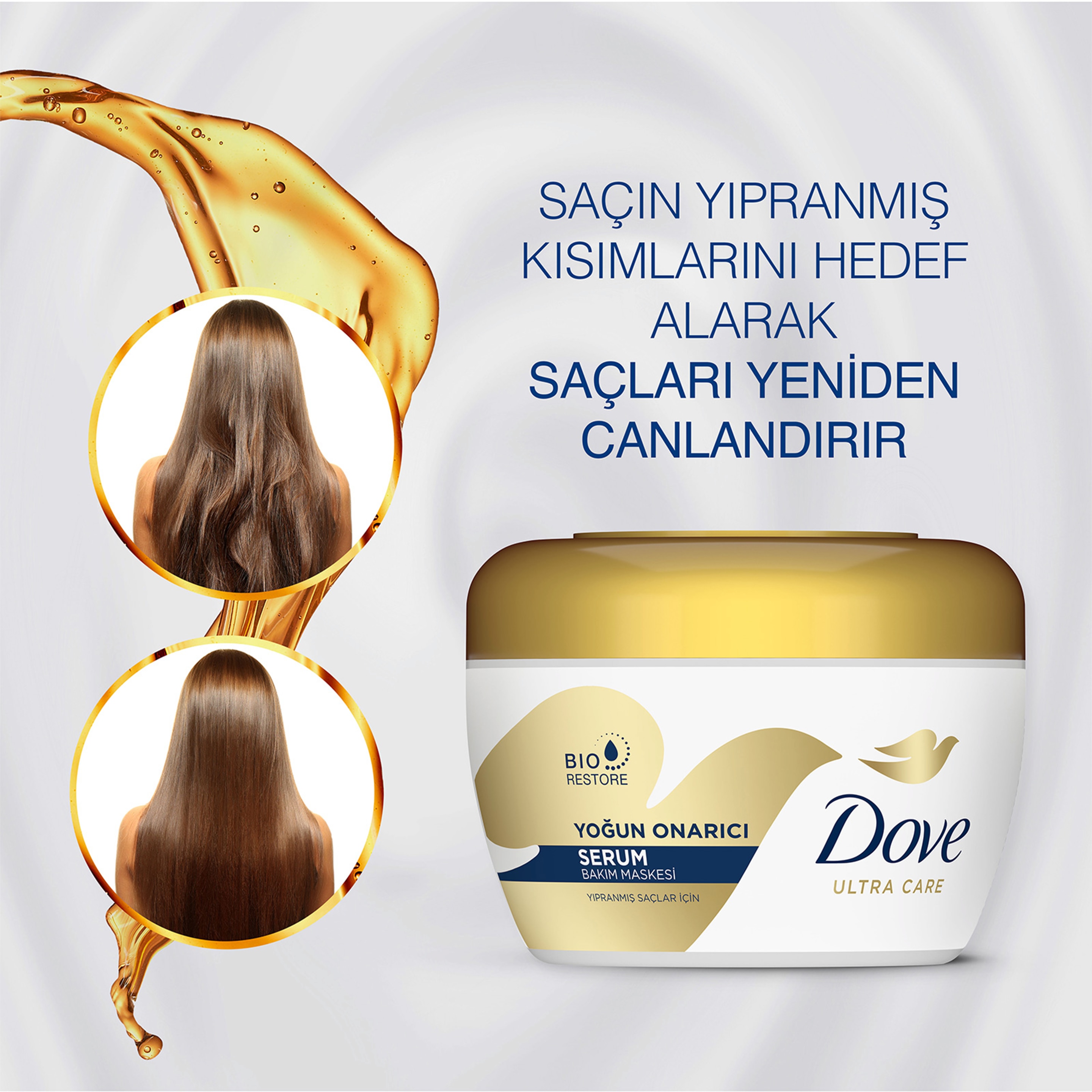 DOVE 1 Minute Serum Saç Bakım Maskesi  Yoğun Onarıcı  160 ml