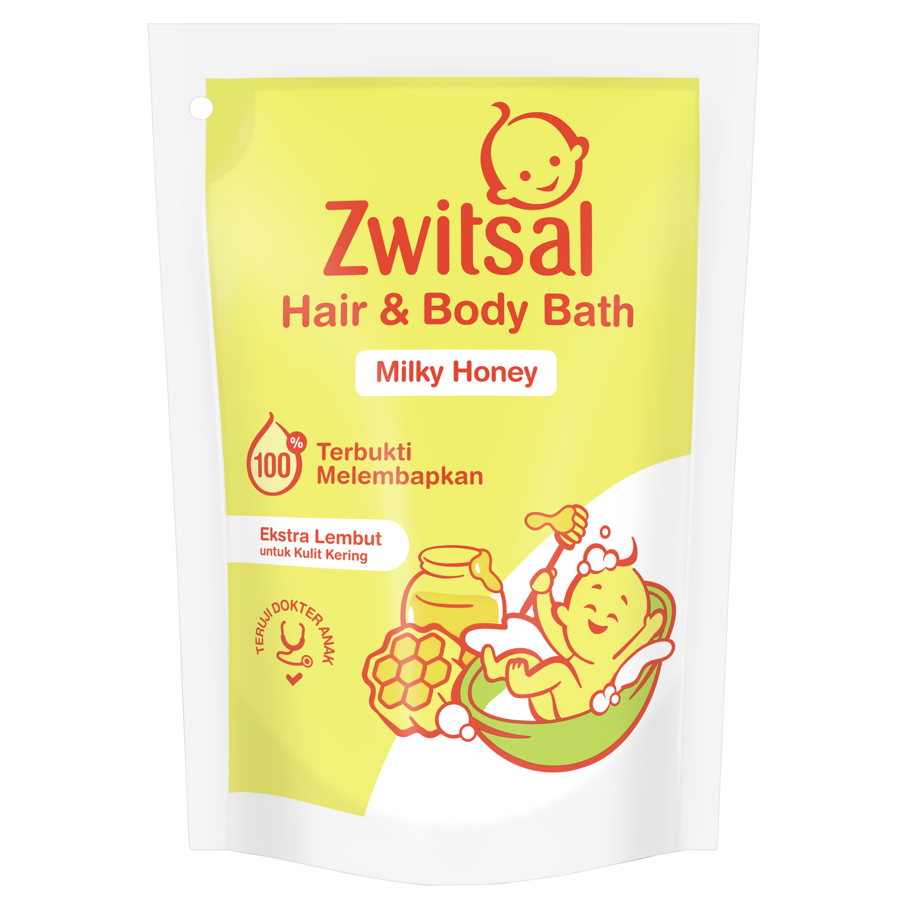 Zwitsal Baby Hair & Body Bath 2in1 Milky Honey 400mL