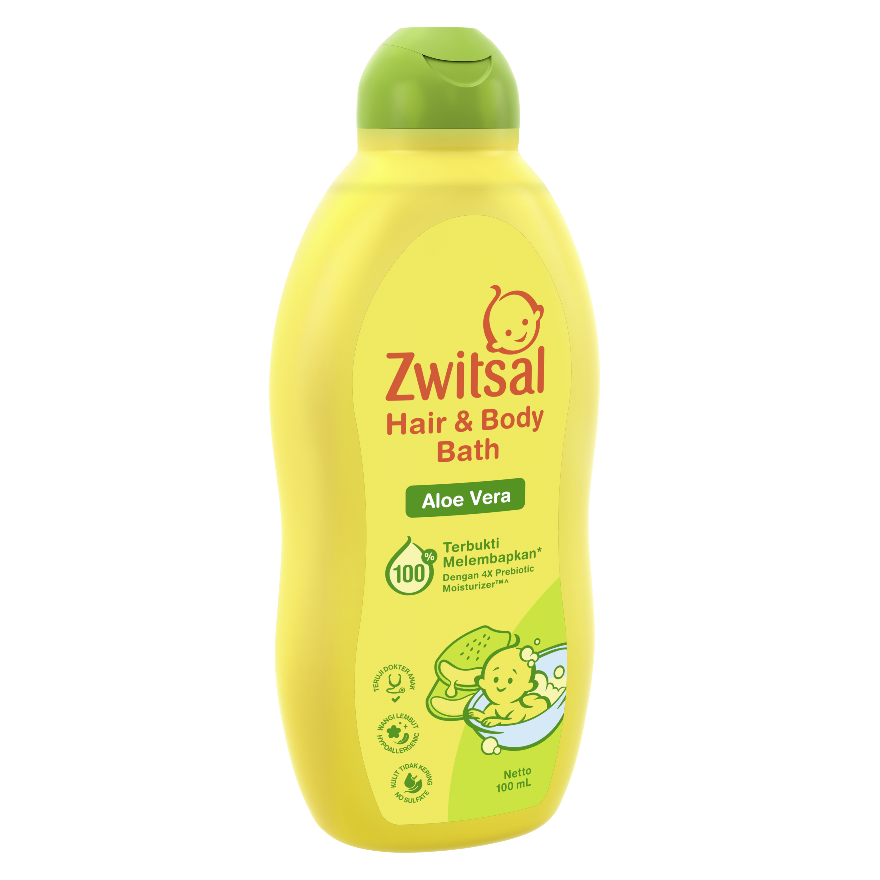 Zwitsal Baby Hair & Body Bath 2in1 Aloe Vera 400mL