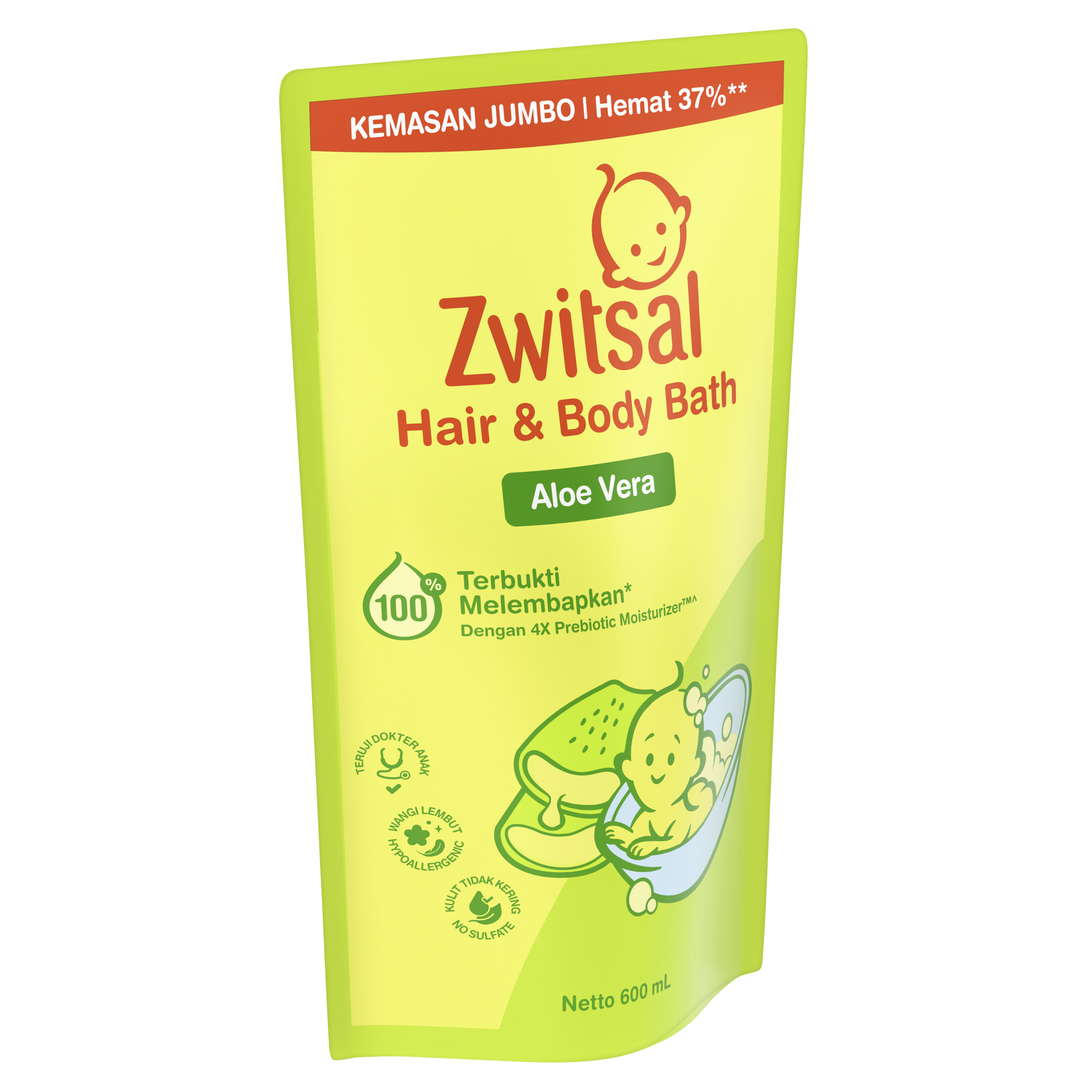 Zwitsal Baby Hair & Body Bath 2in1 Aloe Vera 400mL