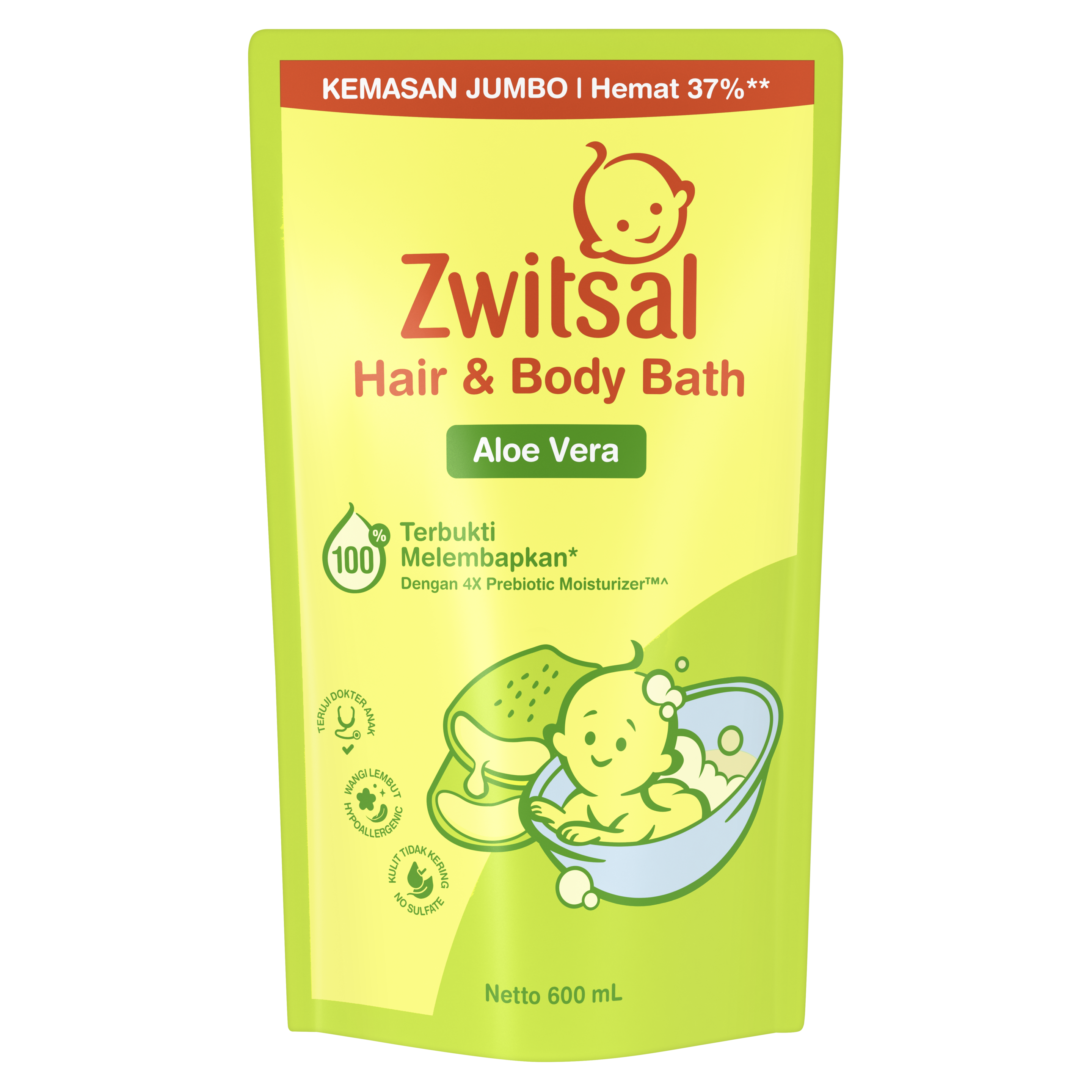 Zwitsal Baby Hair & Body Bath 2in1 Aloe Vera 400mL