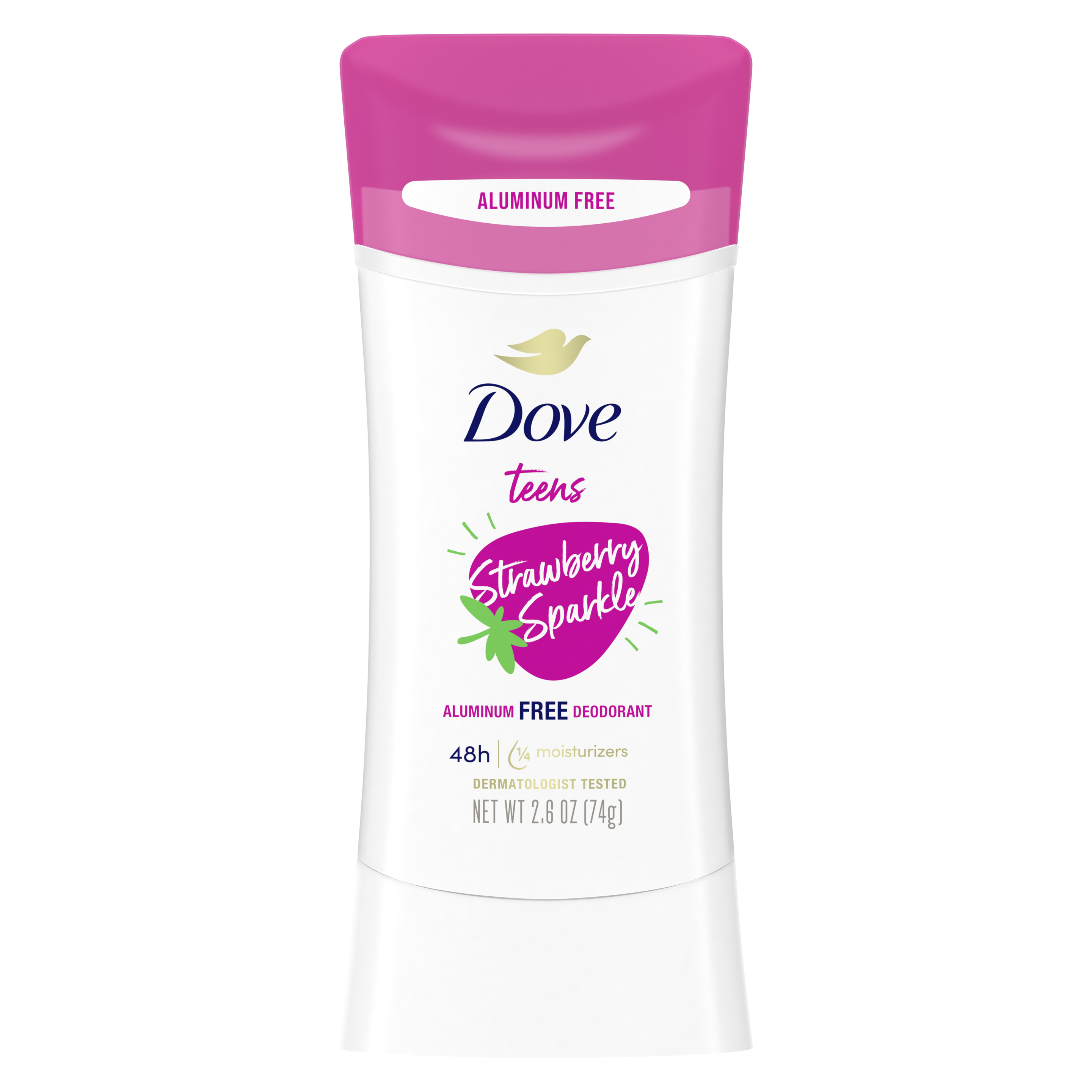 Dove Teens Aluminum-Free Deodorant Stick Strawberry Sparkle