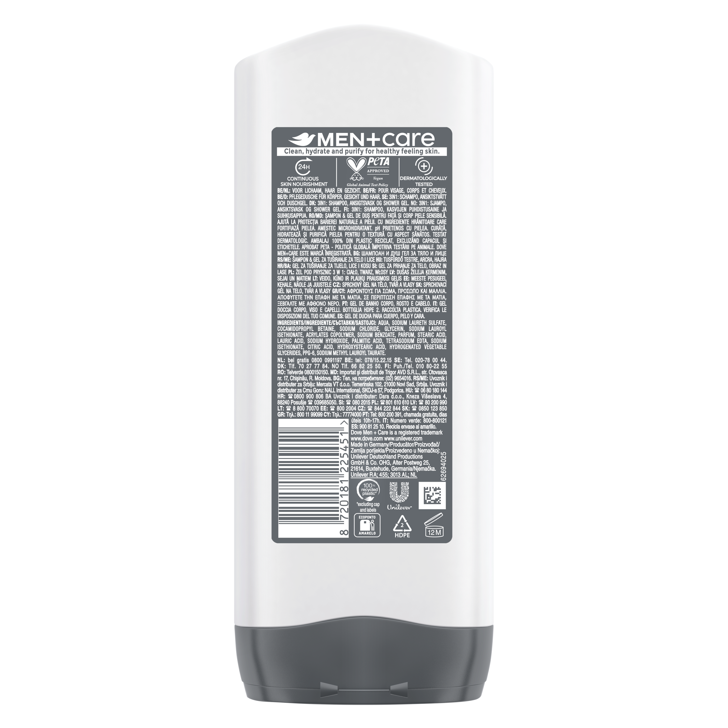 Dove Men+Care Sensitive Suihkusaippua kosteuttaa kuivan ja herkän ihon 400 ml