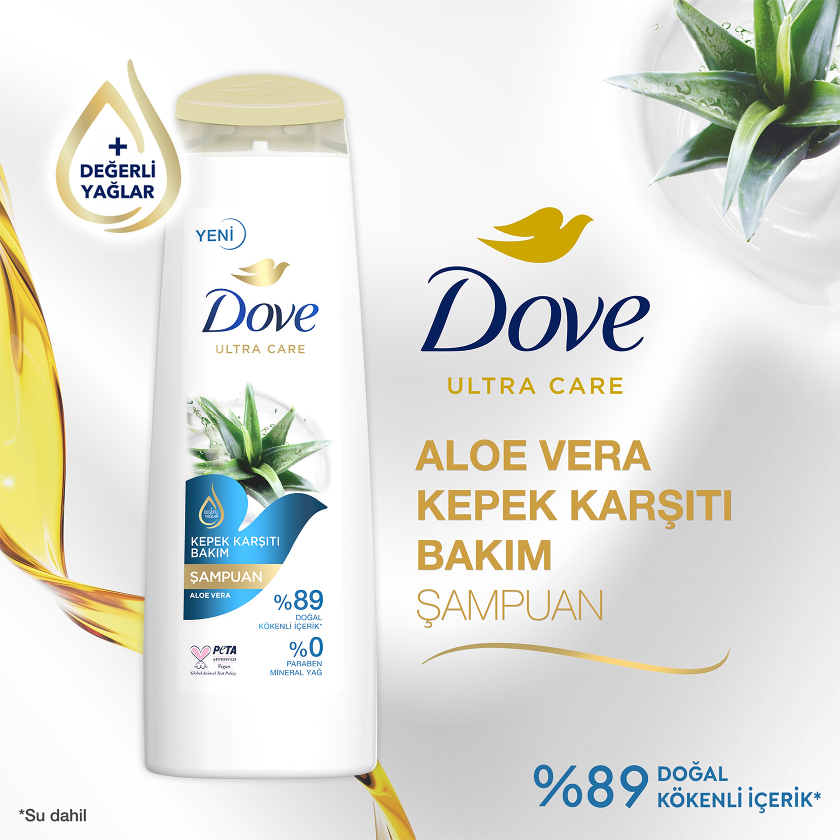 Dove  Saç Bakım Şampuanı  Aloe Vera Kepek Karşıtı Bakım 400 ml