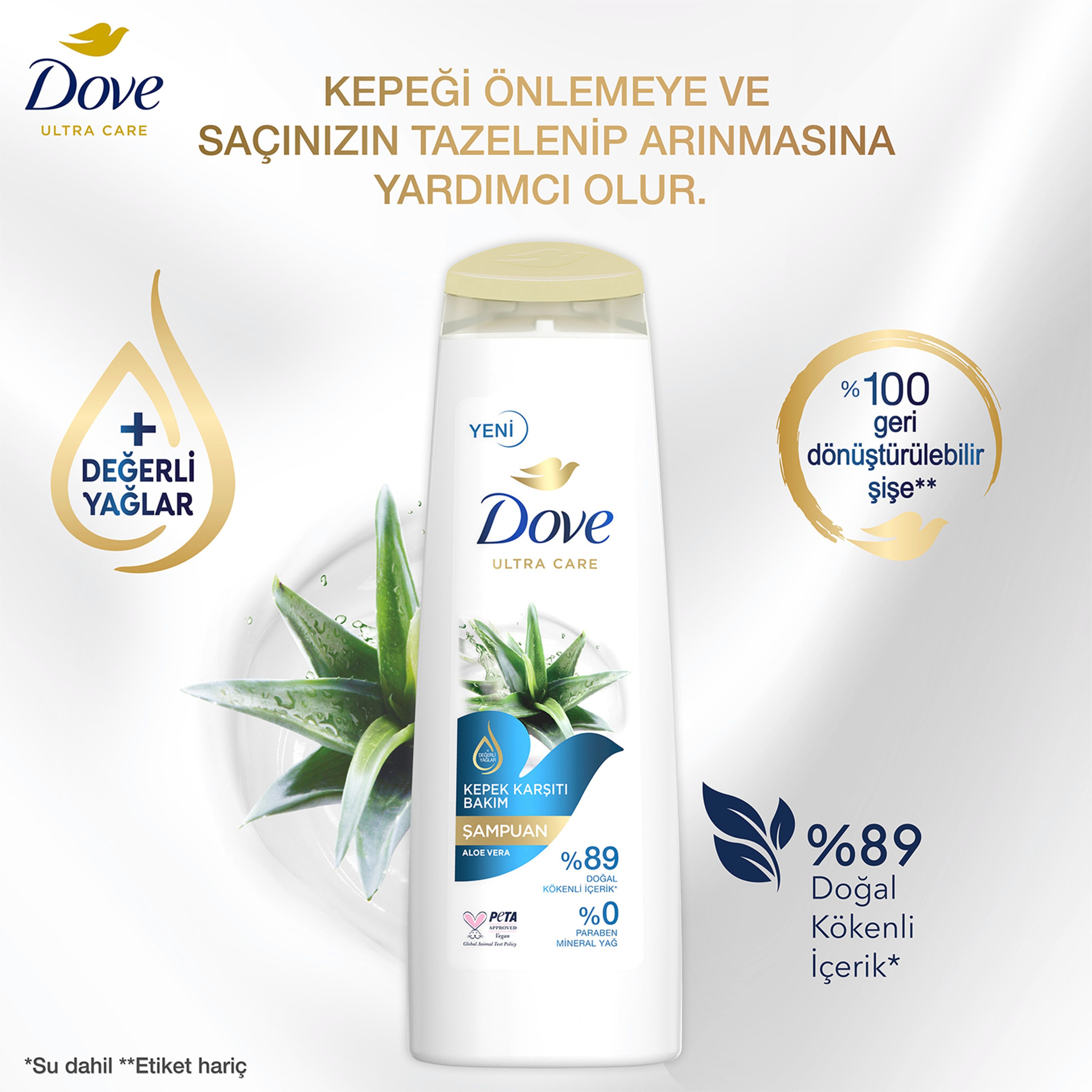 Dove  Saç Bakım Şampuanı  Aloe Vera Kepek Karşıtı Bakım 400 ml