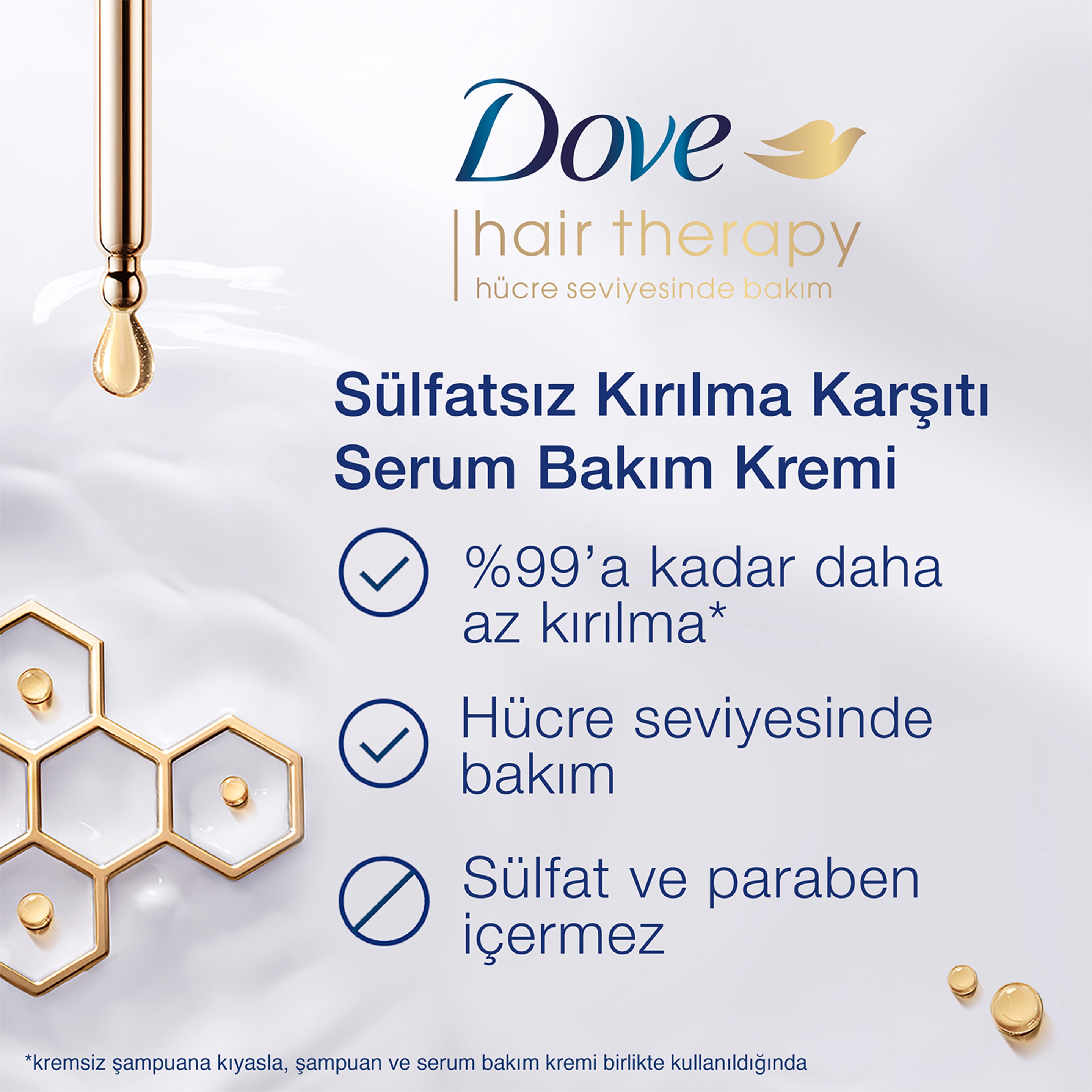 Dove Hair Therapy Breakage Remedy Sülfatsız Serum Saç Bakım Kremi