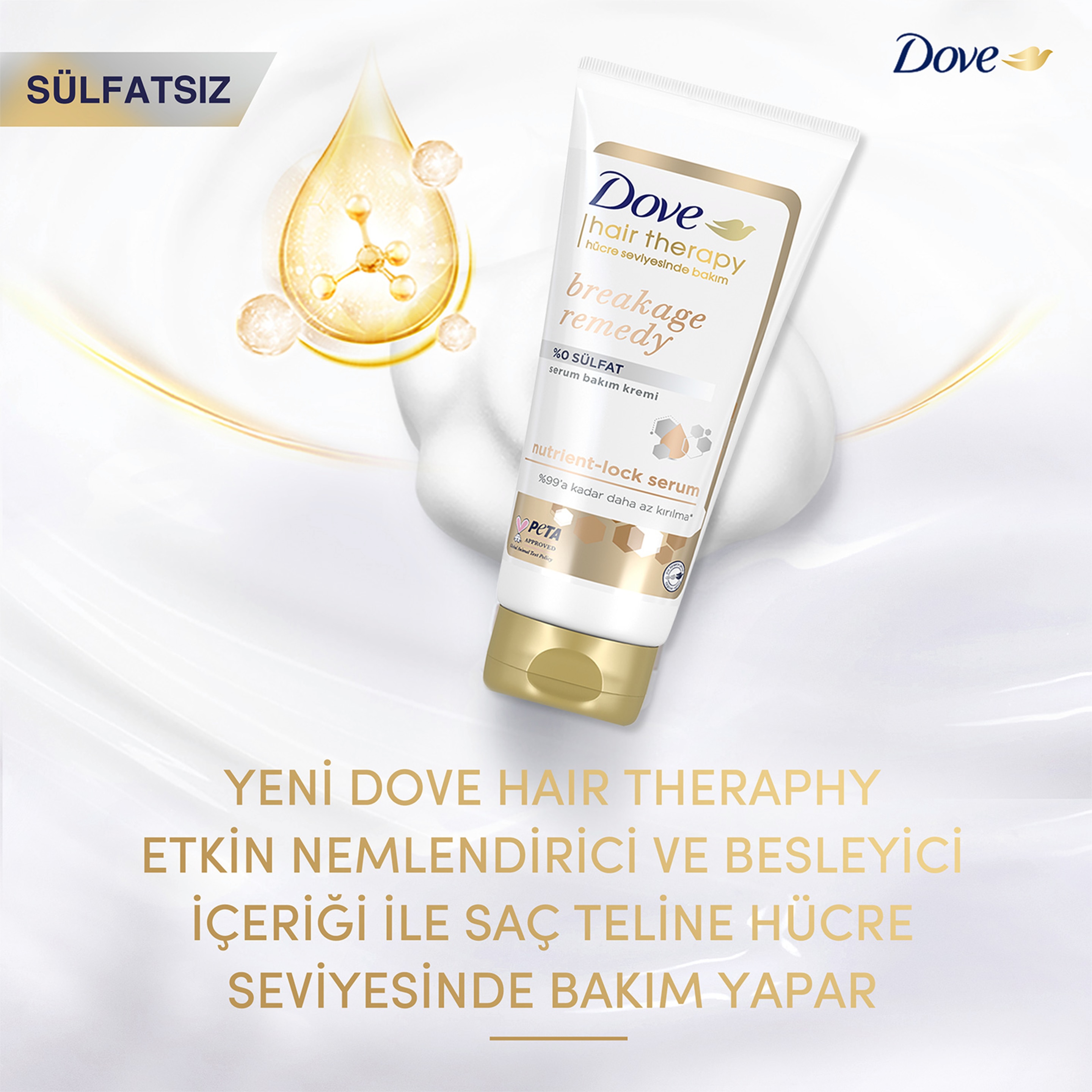 Dove Hair Therapy Breakage Remedy Sülfatsız Serum Saç Bakım Kremi