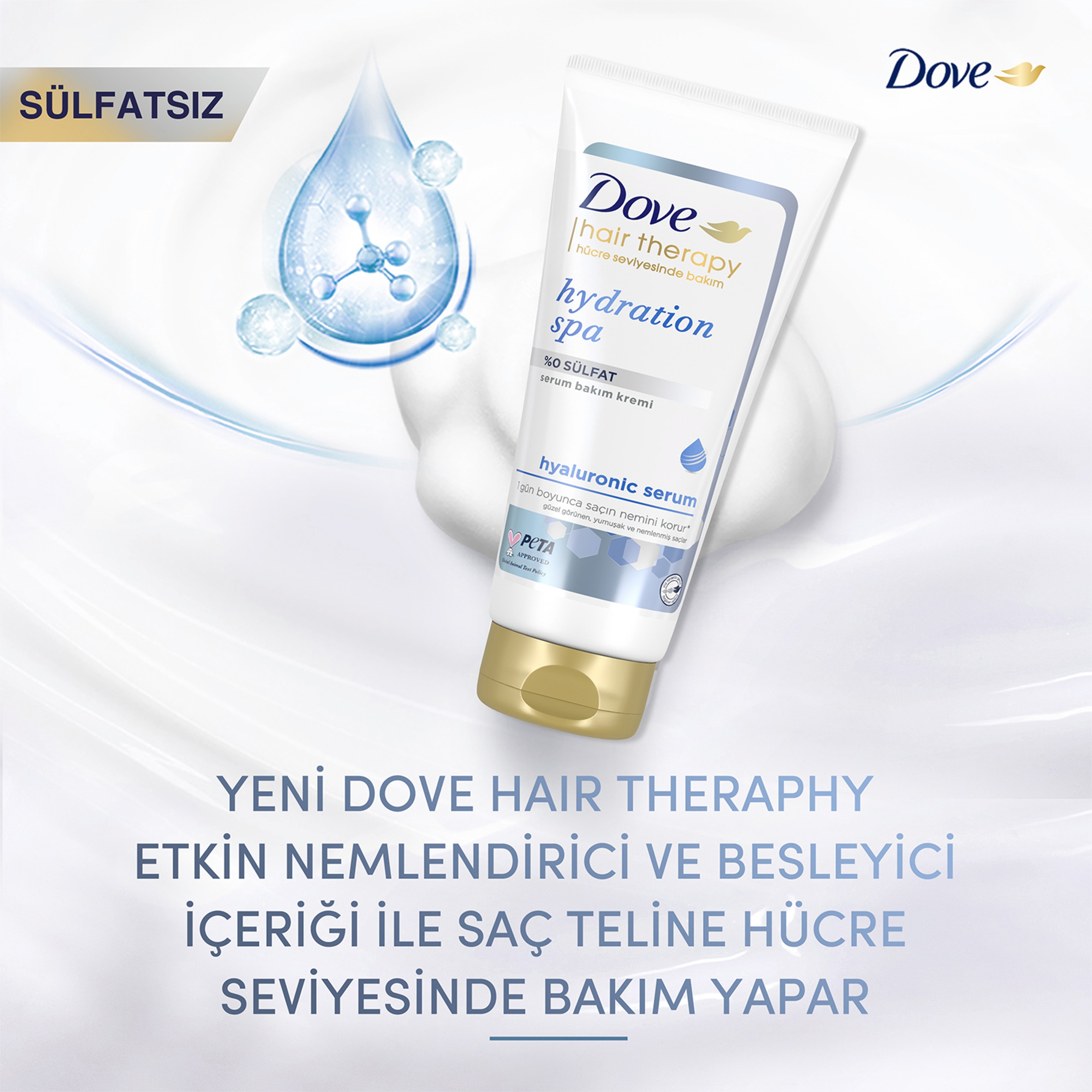 Dove Hair Therapy Hydration Spa Sülfatsız Serum Saç Bakım Kremi