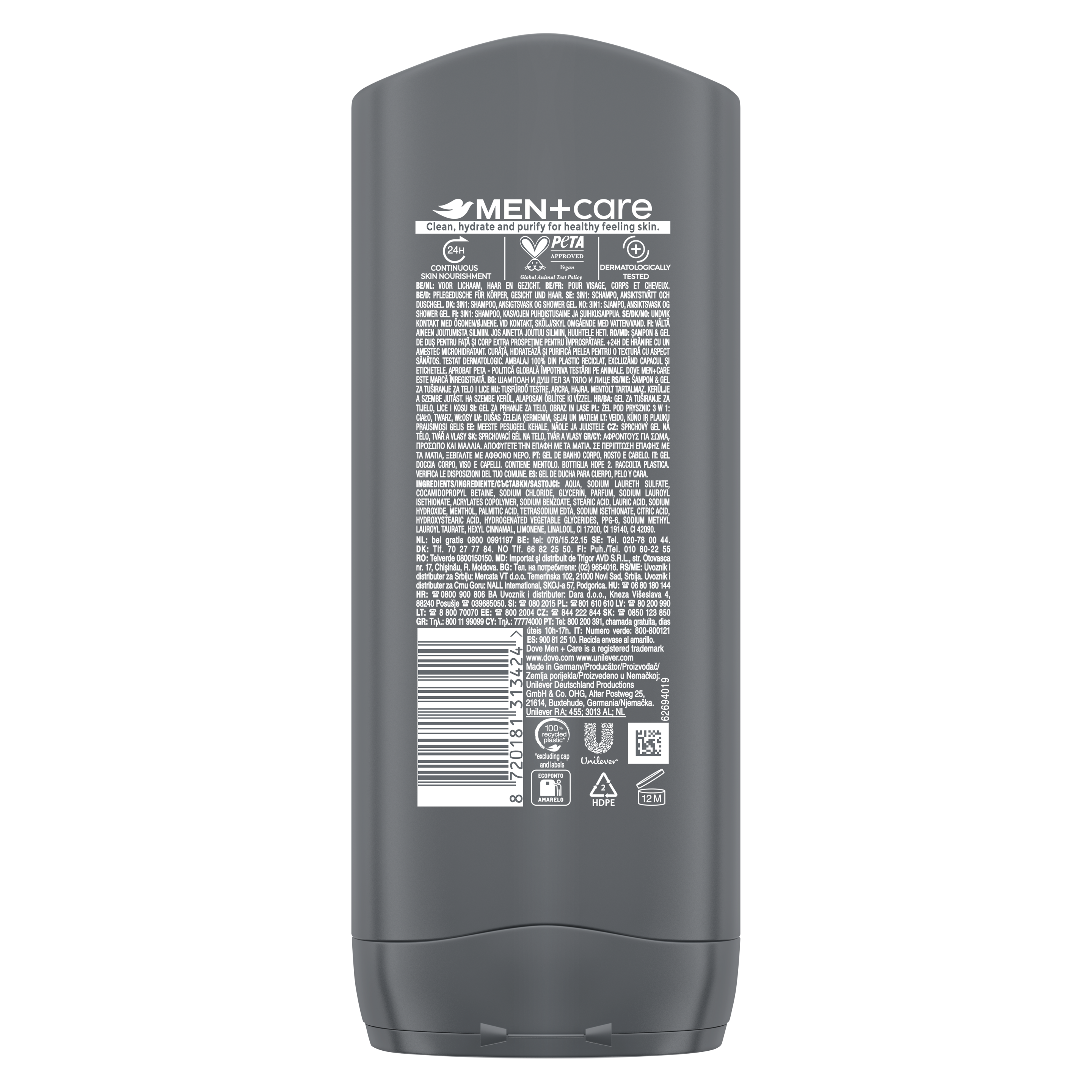 Dove Men+Care Care By Nature Extra Fresh Suihkusaippua Miehille 400 ml