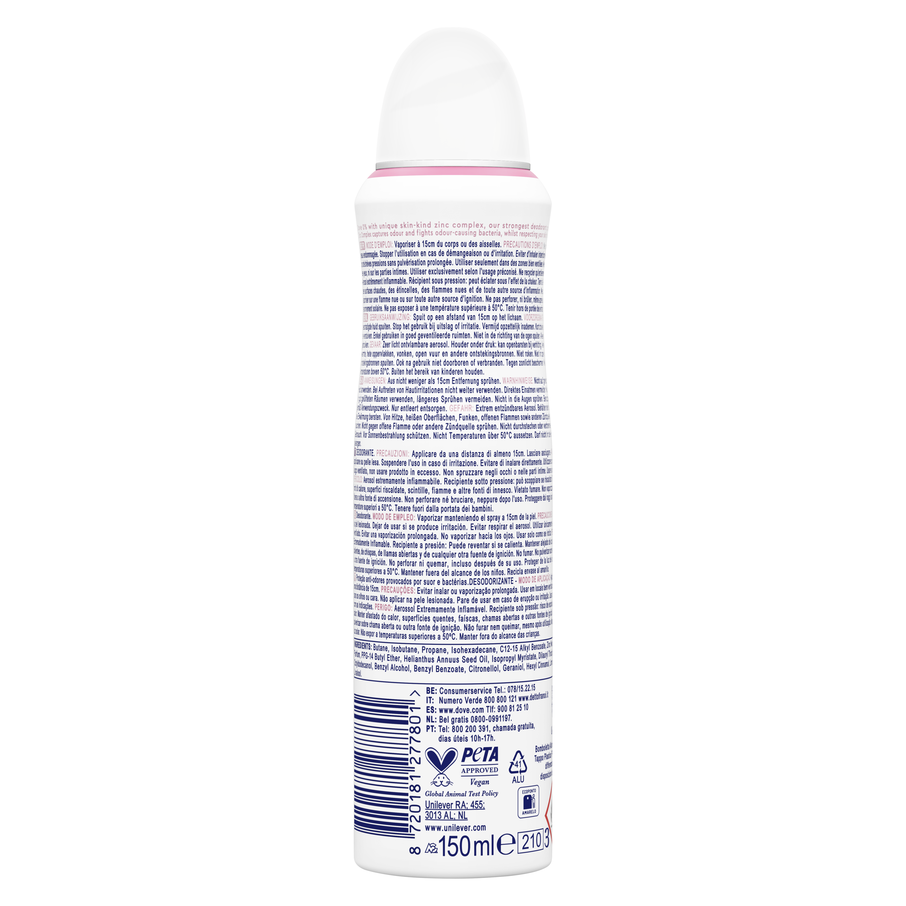 Desodorante Aerosol 0% Aluminio Invisible Dry
