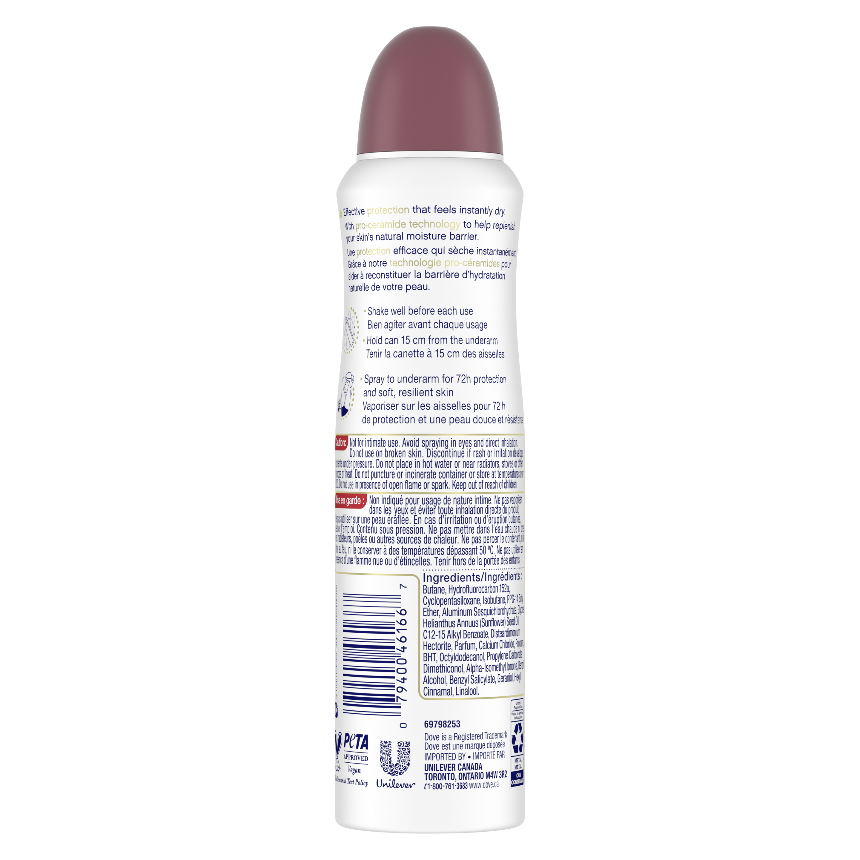 Advanced Care Dry Spray Antiperspirant Apple and White Tea Scent 107g Back