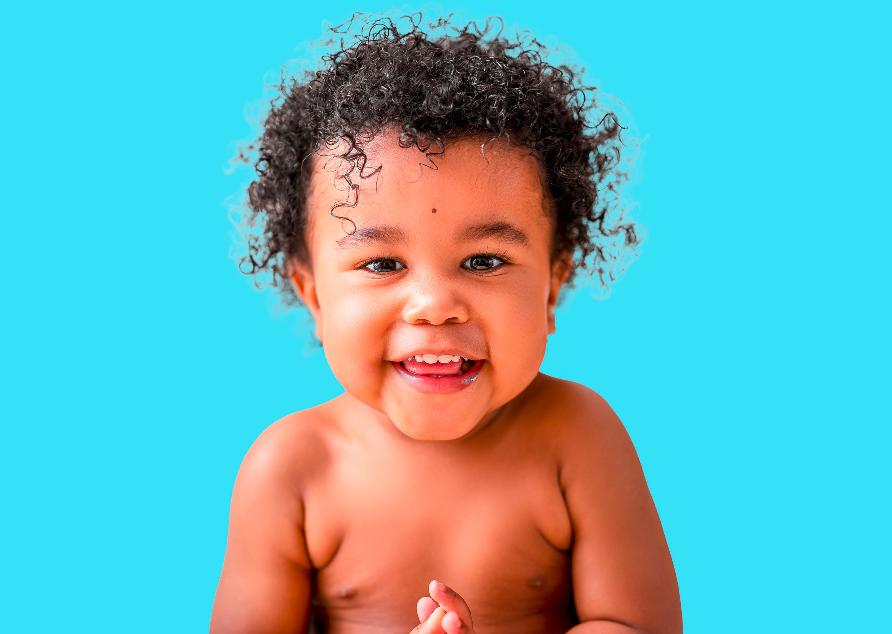 Close up of a baby face