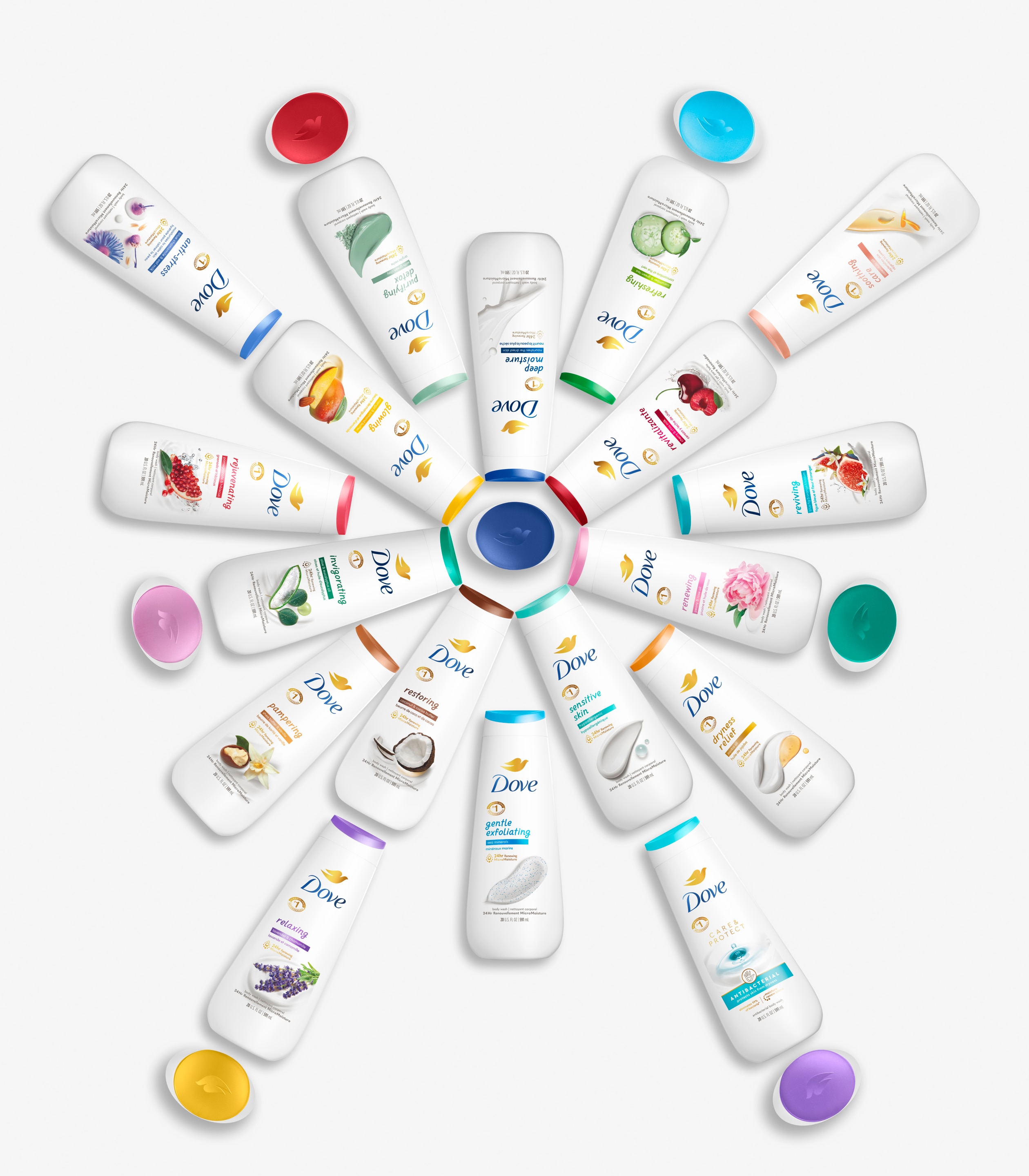 Dove Body Wash bottles