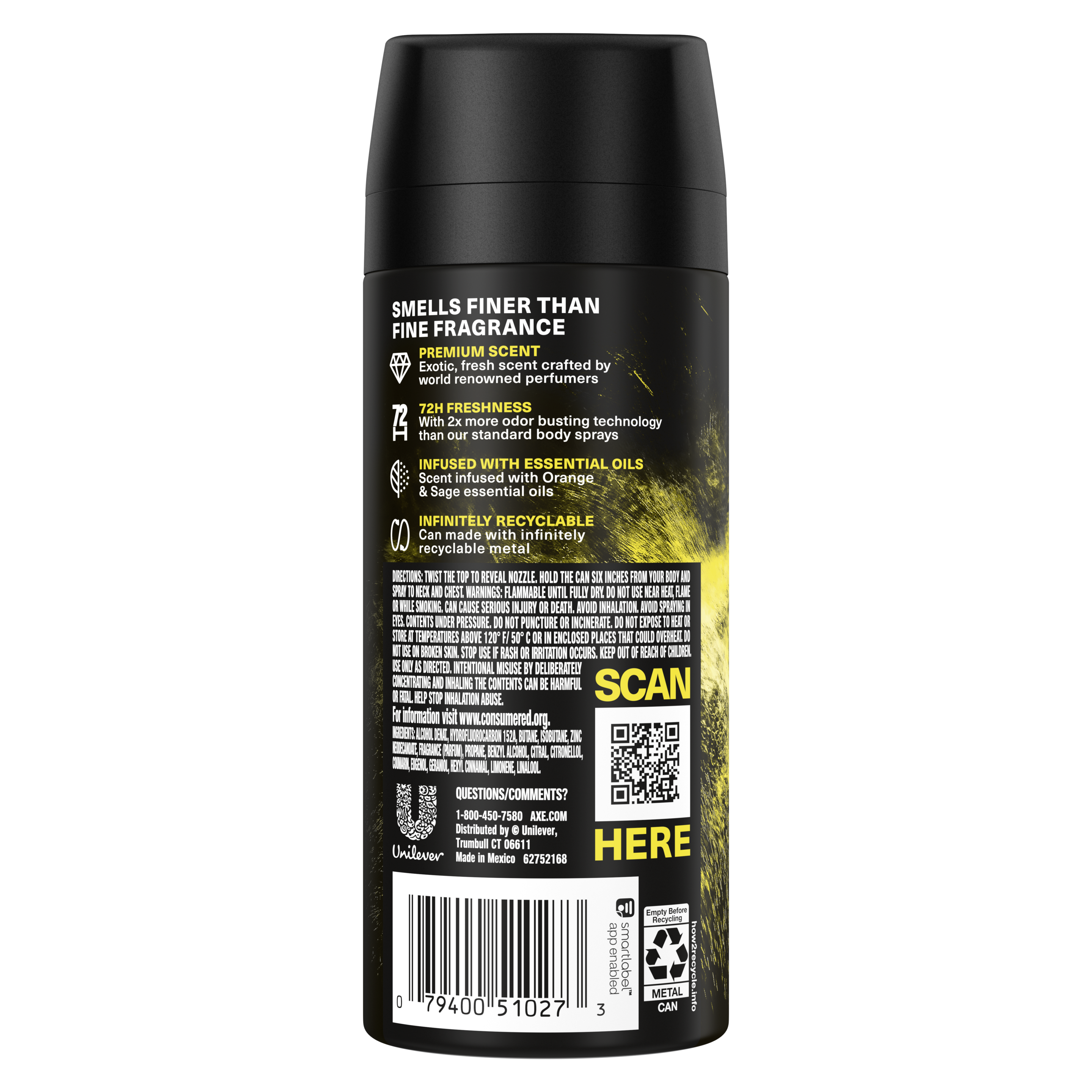 Royal Pineapple Premium Deodorant Body Spray Back