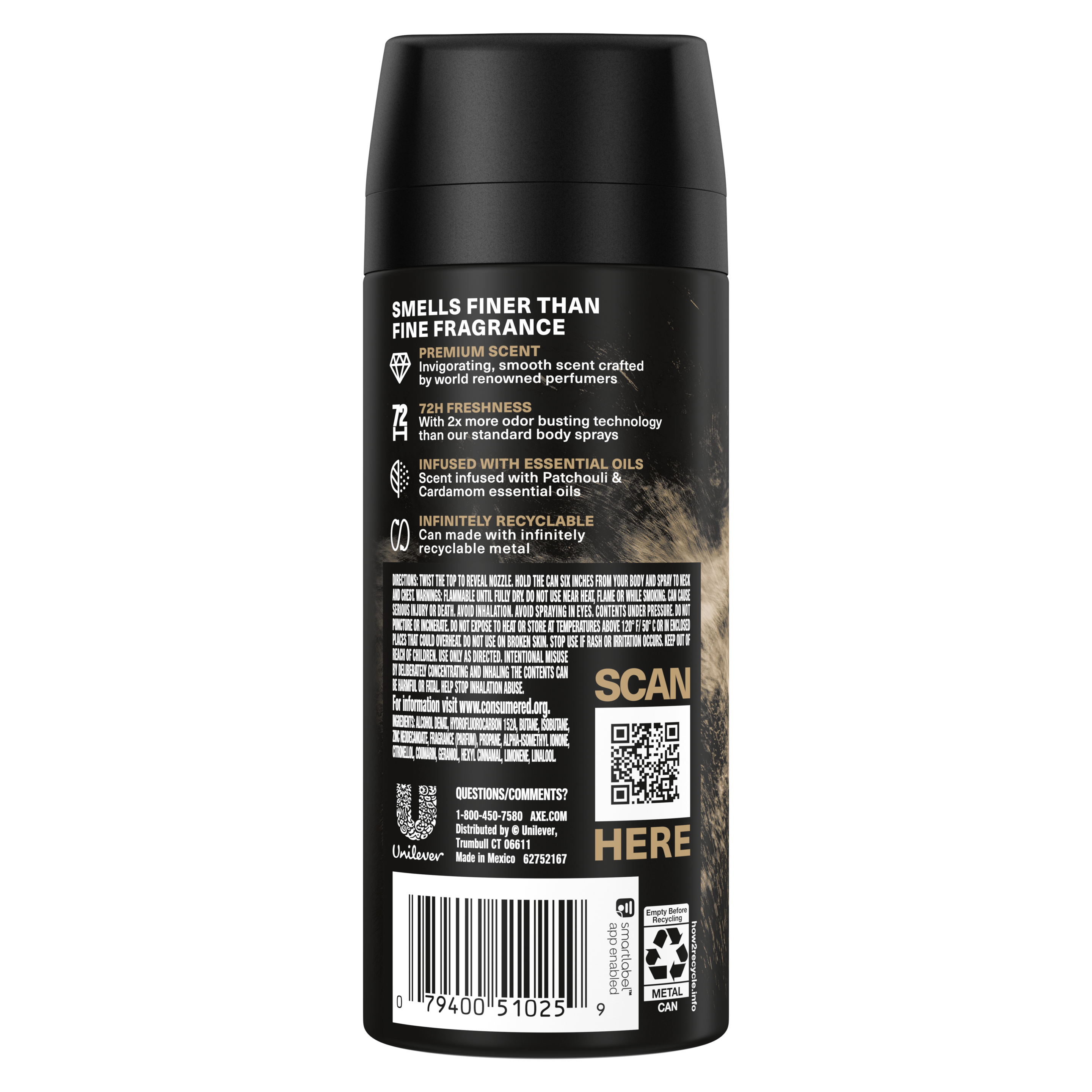 Spiced Latte Premium Deodorant Body Spray Back