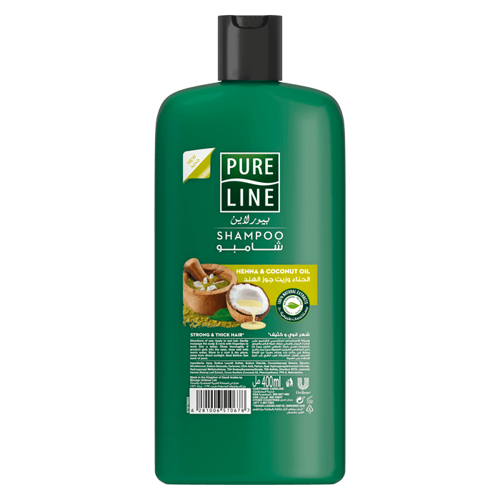 Pure Line Shampoo with Henna & Coconut Oil, 400 ml