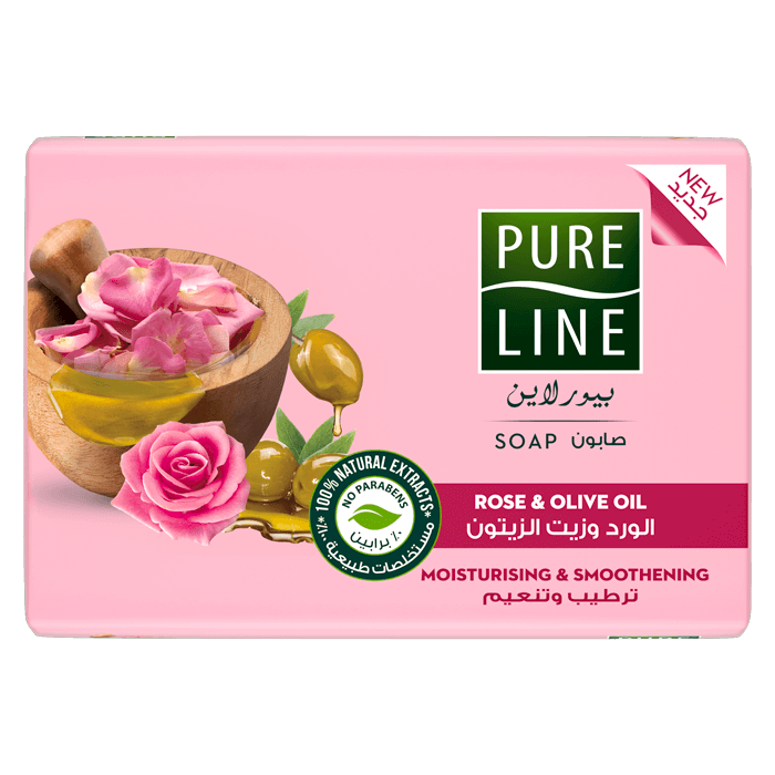 Pure Line Bar Soap with Rose & Olive Oil, 120 gm