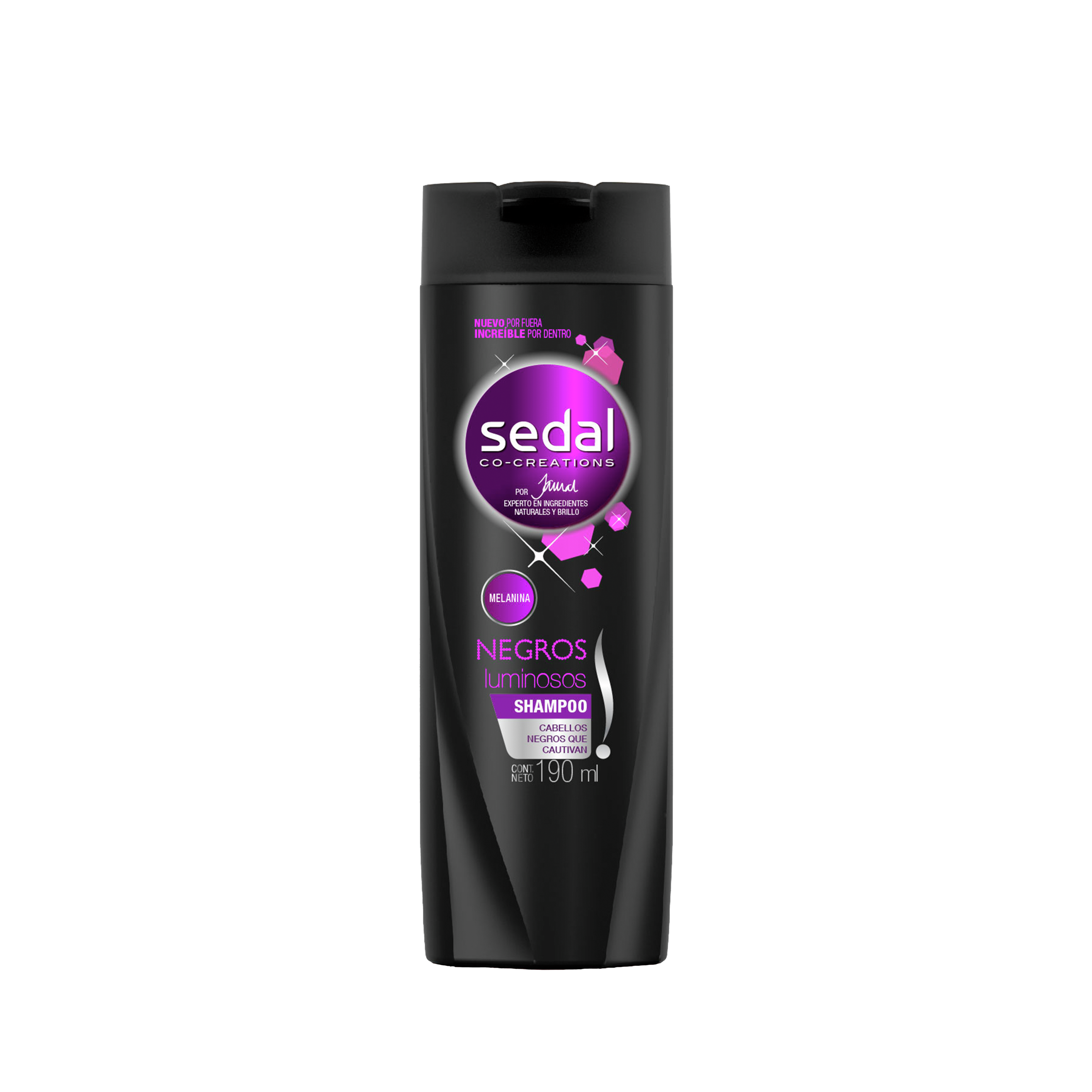 Imagen al frente del paquete Sedal Shampoo Negros Luminosos 190ml