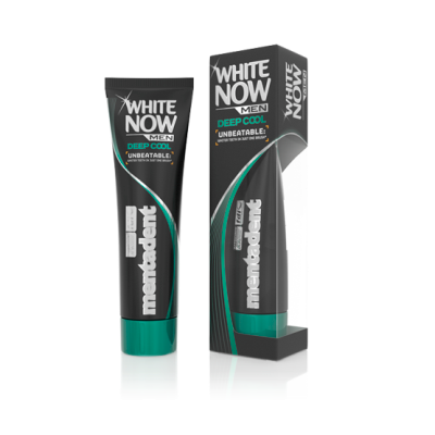 Dentifricio Mentadent White Now Men Deep Cool prodotto per sbiancare i denti