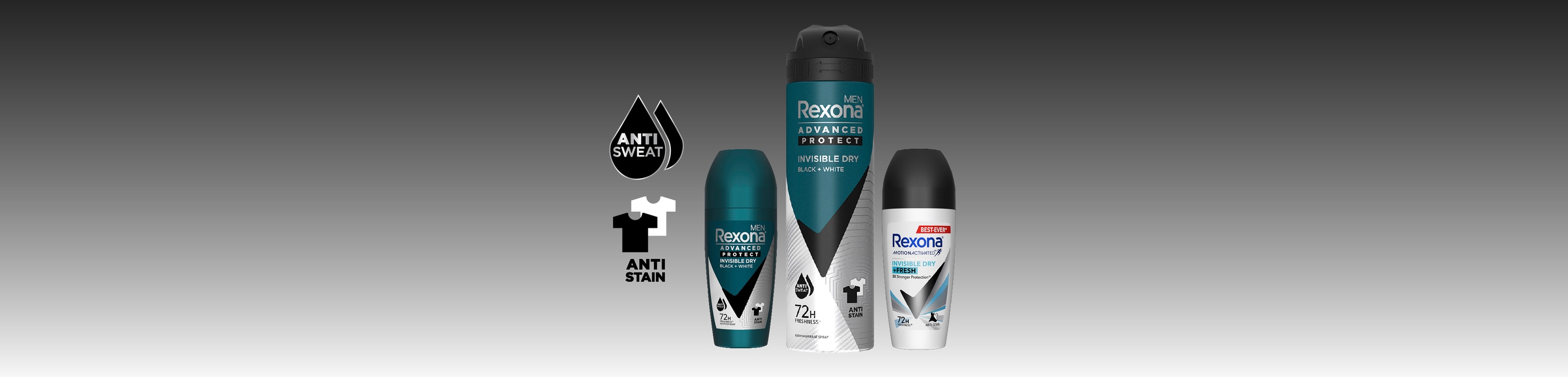 Rexona Men and Women Invisible Black and White Antiperspirant Deodorant