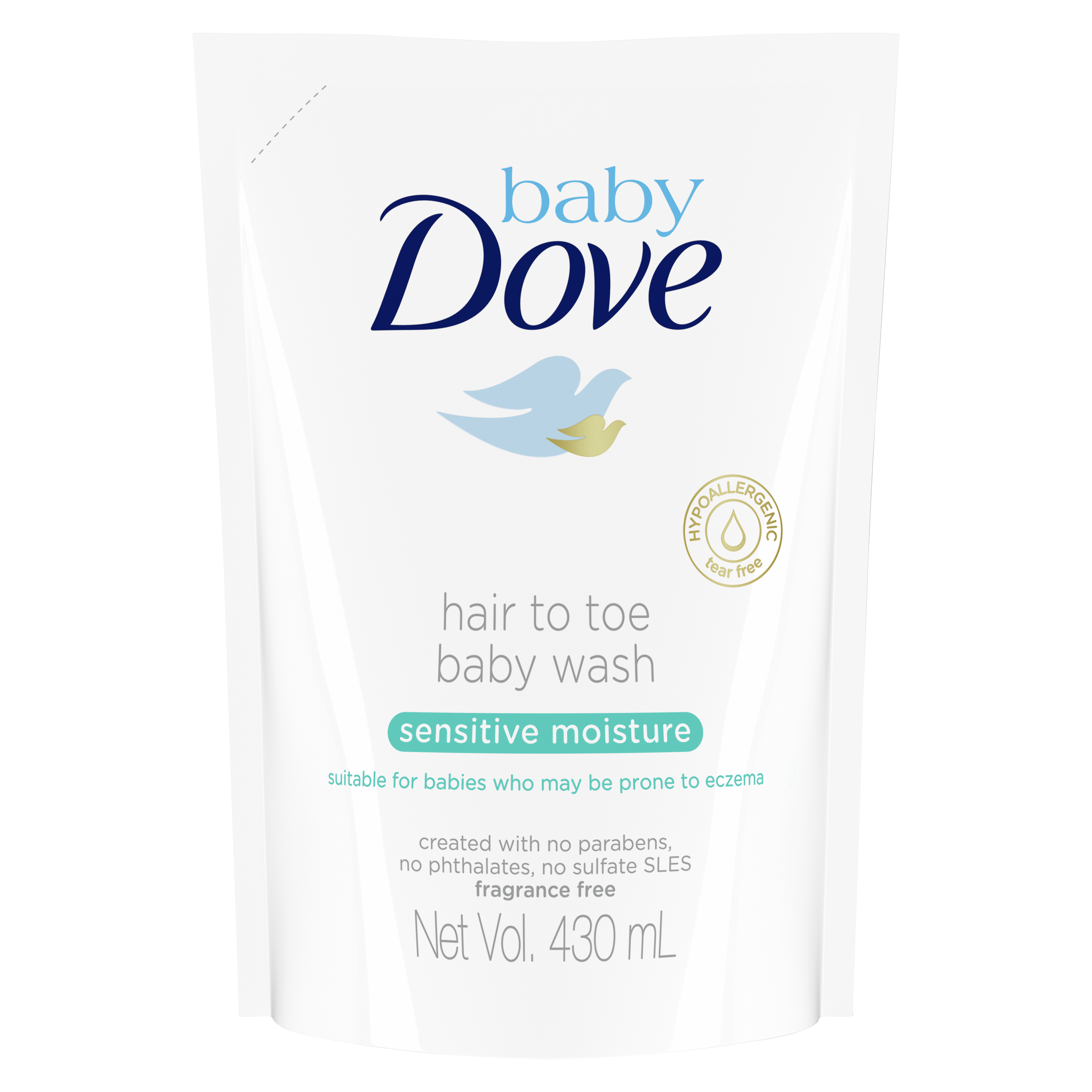 baby dove sensitive moisture head to toe wash refill packshot