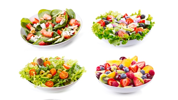 4 salad dishes