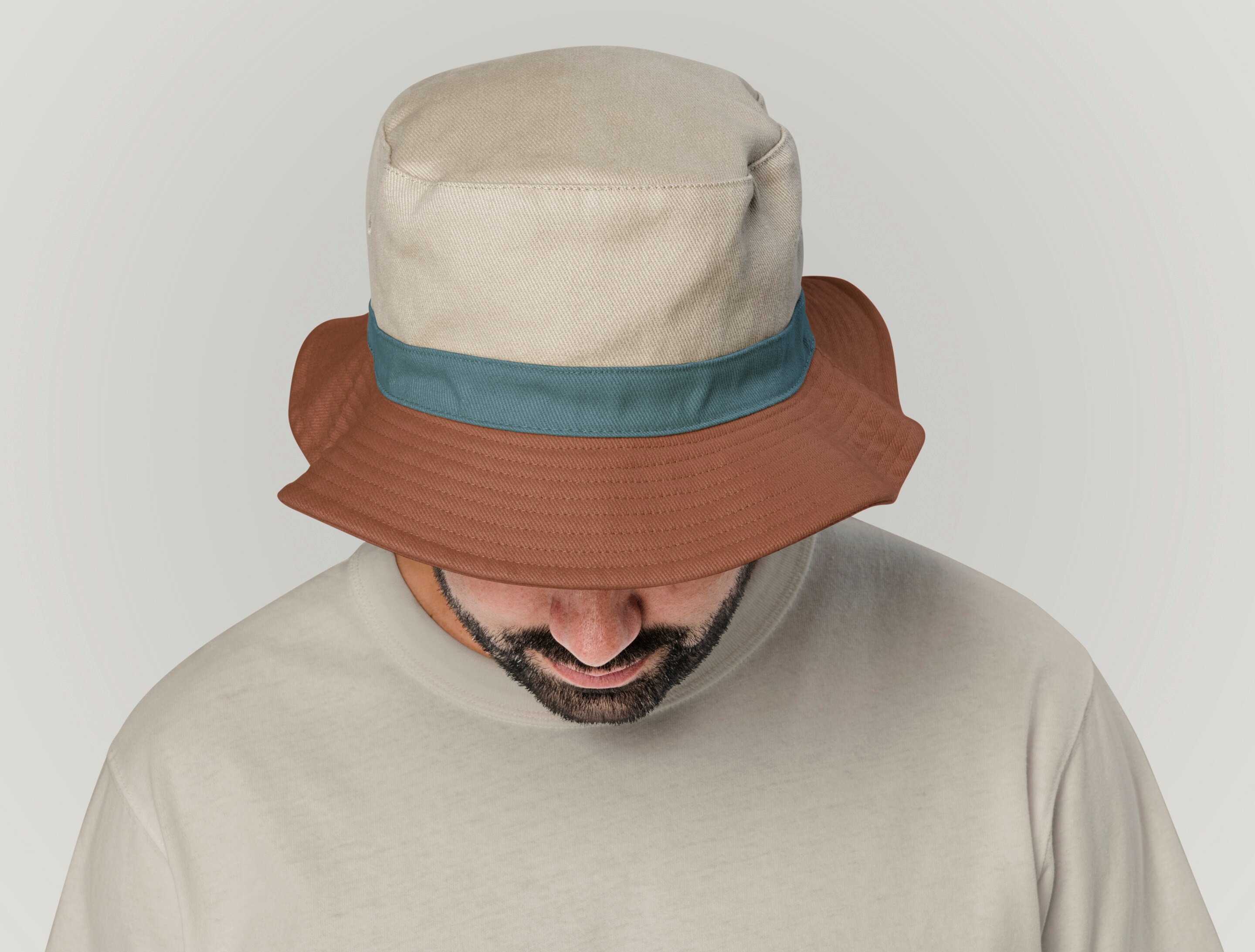 Man wearing bucket hat