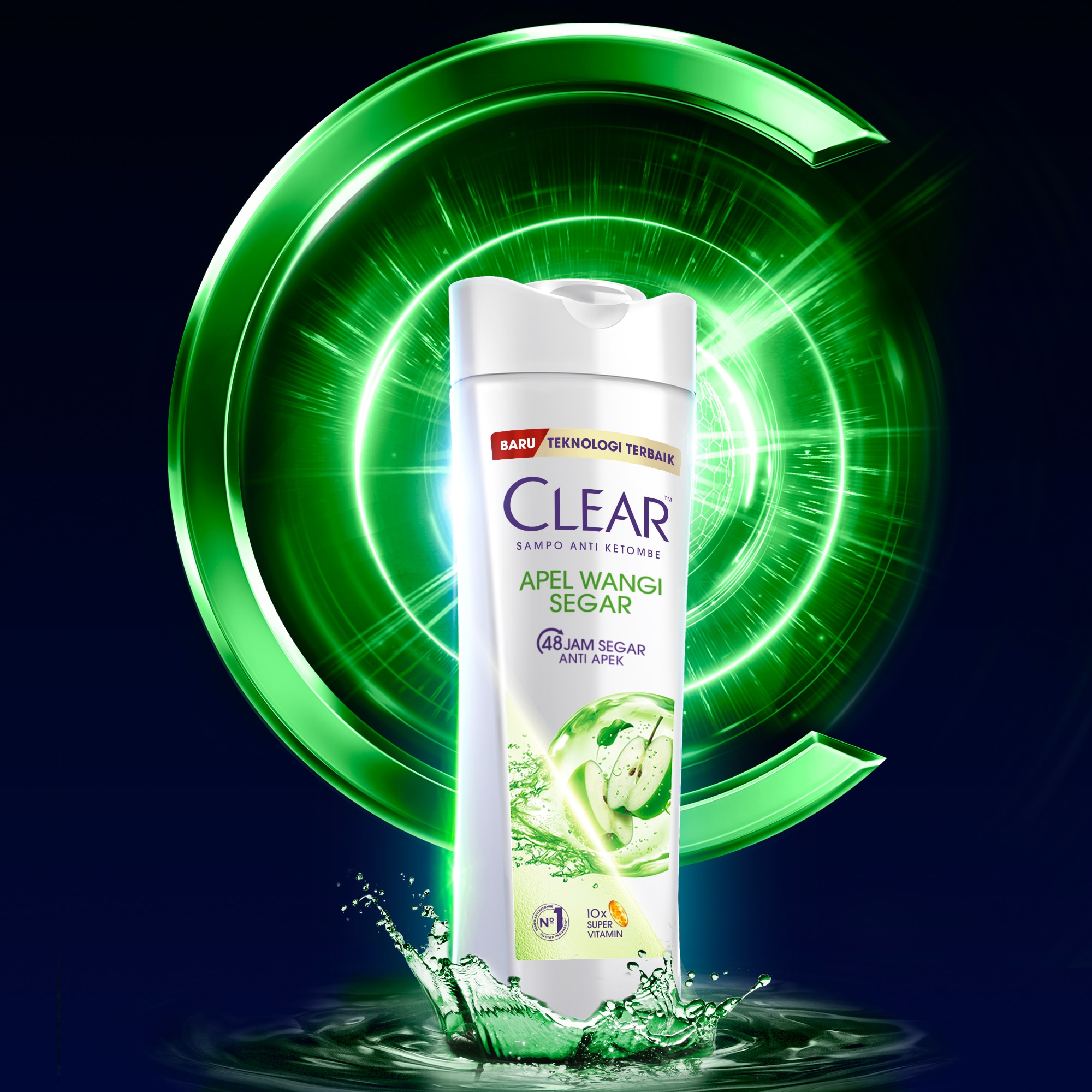 Sampo CLEAR Superfresh Apple 160 ml gambar depan kemasan