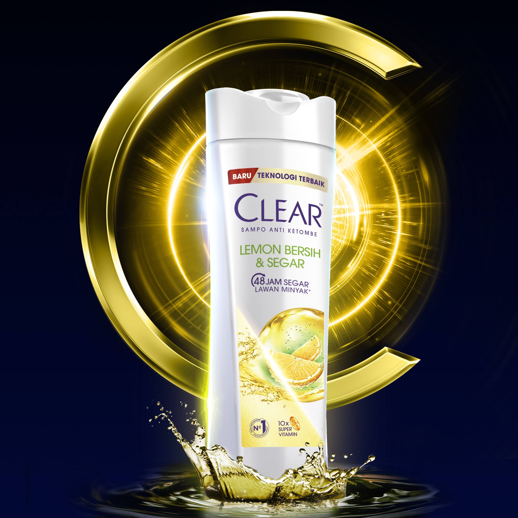 CLEAR Fresh Cool Lemon Sampo 320 ml gambar depan kemasan
