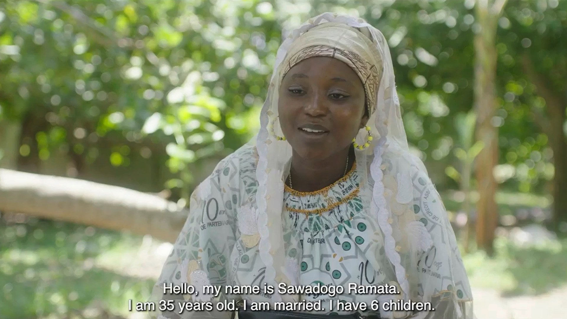 An African woman introducing herself for a video