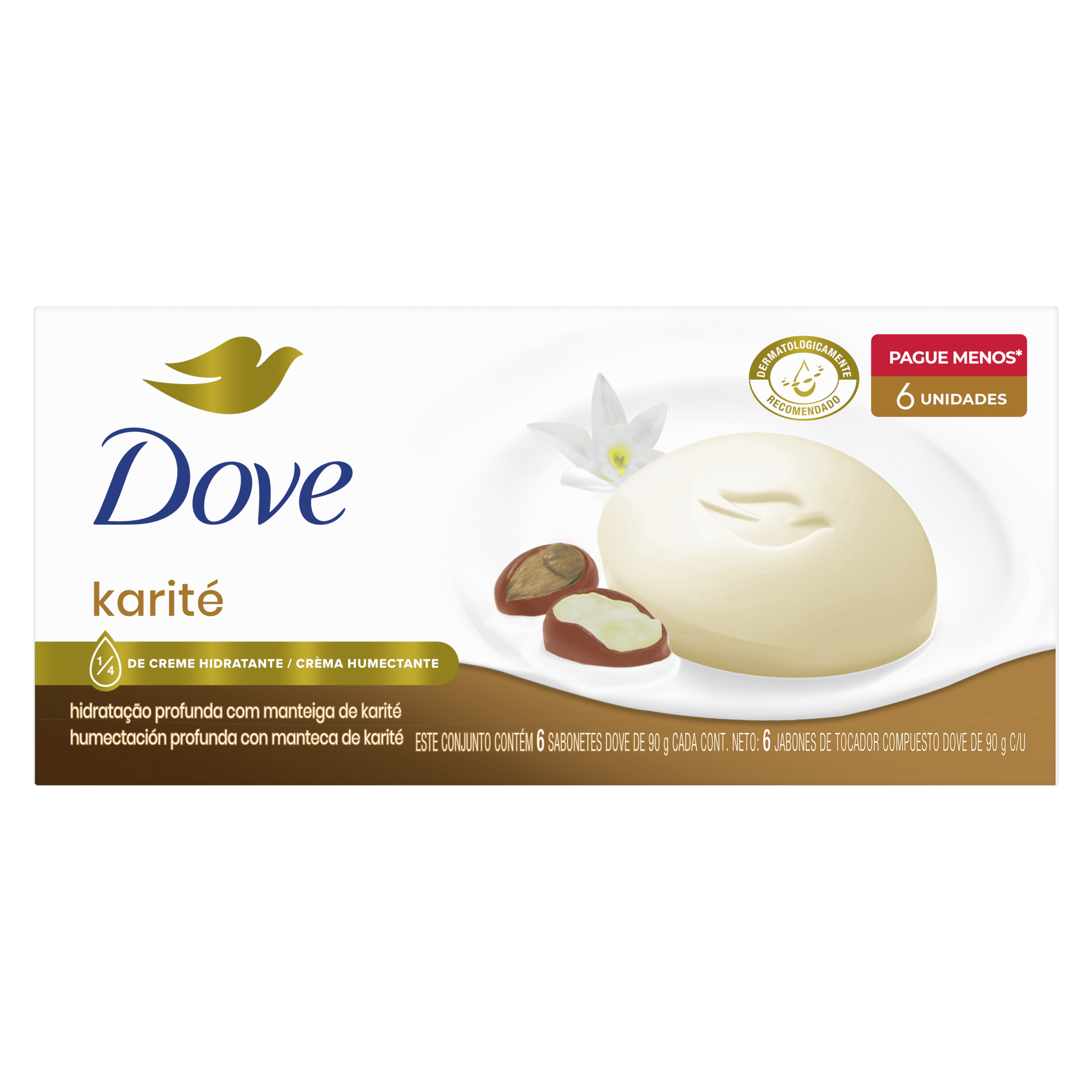 Barra de belleza con aceite de Karité y perfume de Vainilla Dove